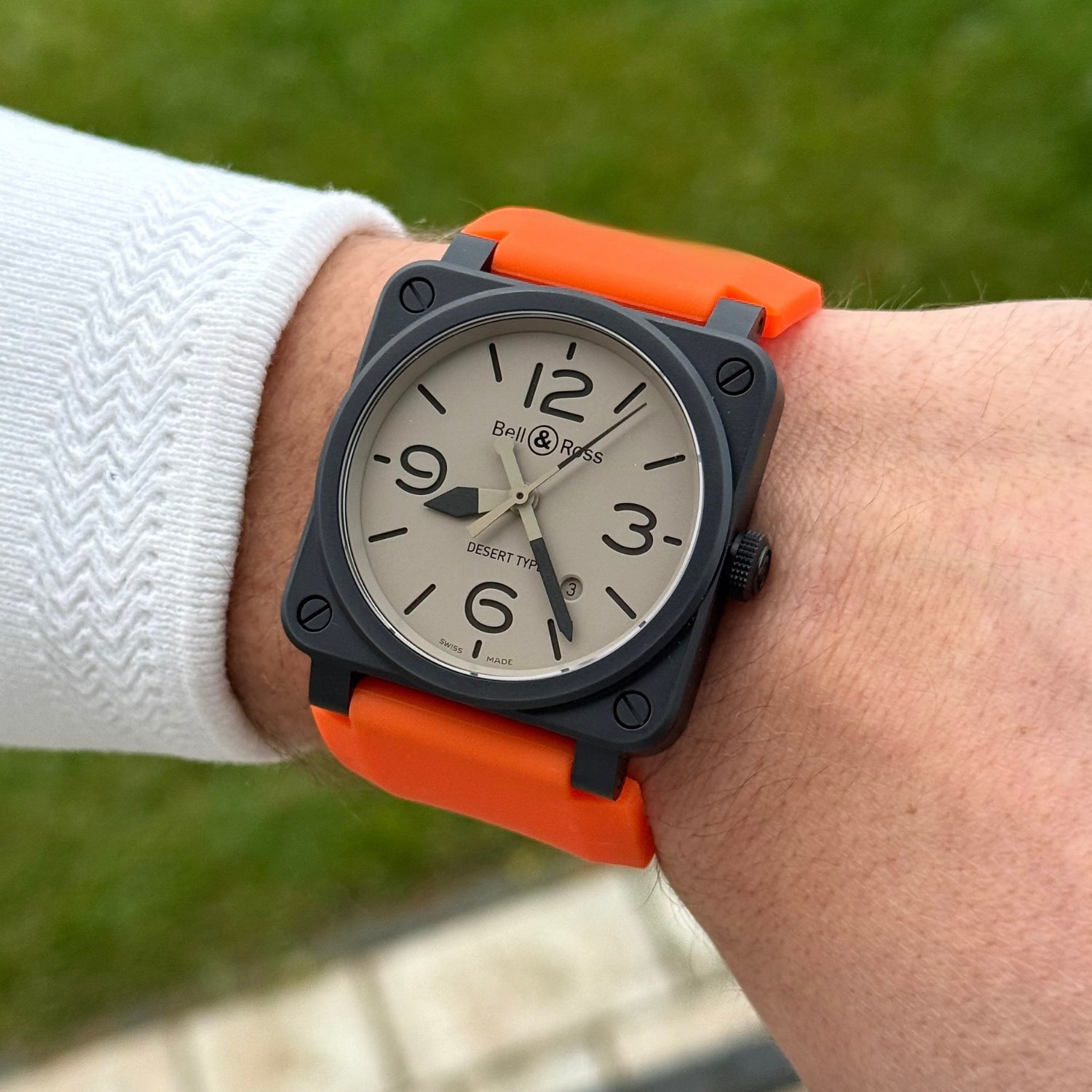 Kautschuk Armband für Bell & Ross BR - 01 | BR - 03 – Orange - Helvetus DE