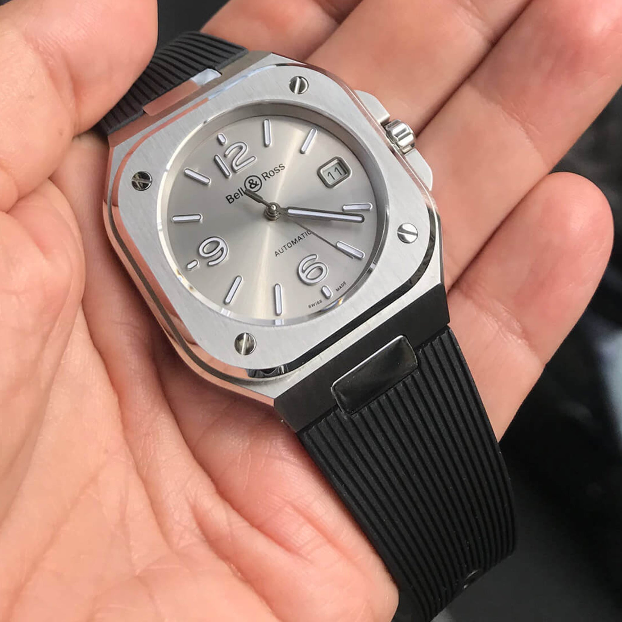 Kautschuk Armband für Bell & Ross BR - 05 – Schwarz - Helvetus DE
