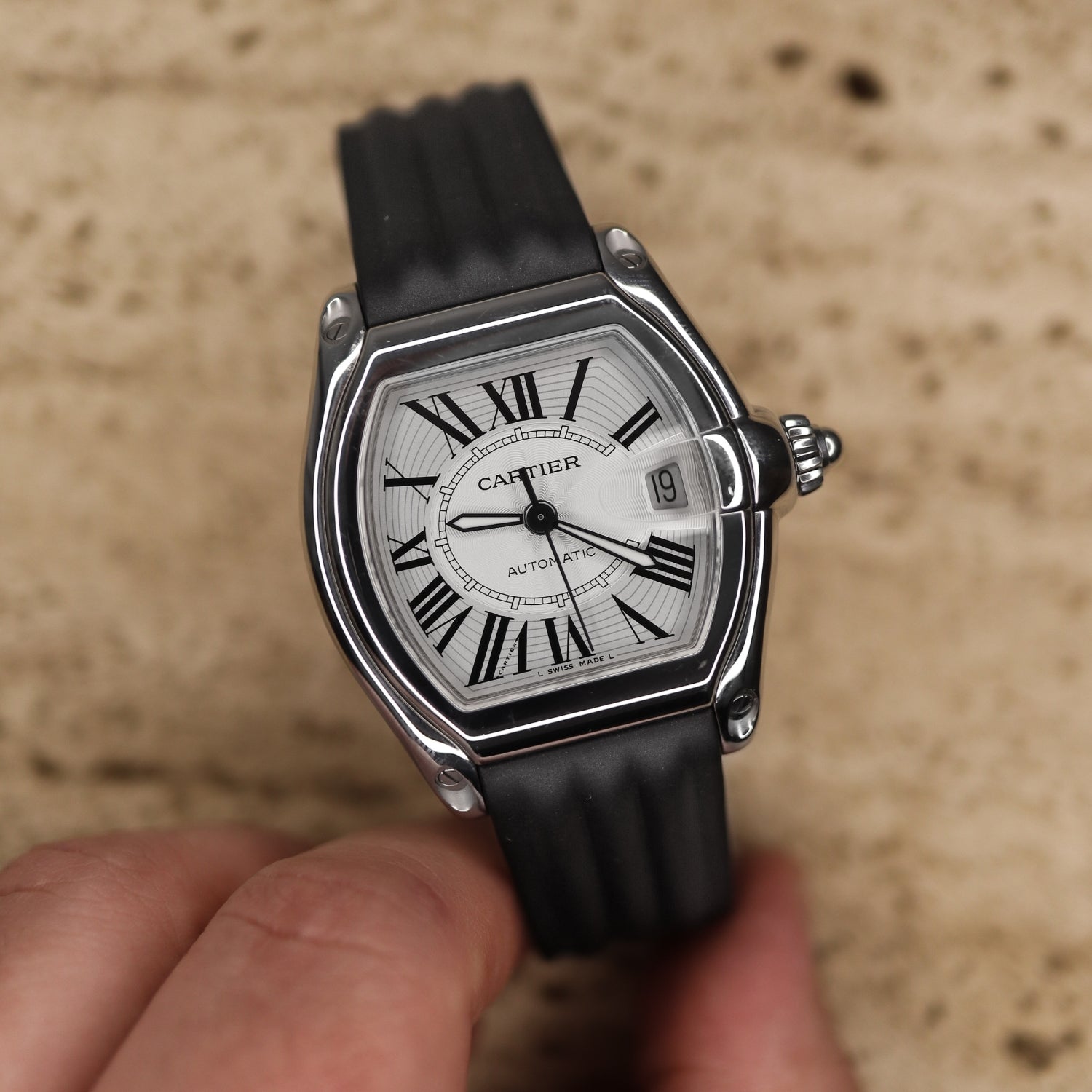 Kautschuk Armband - für Cartier Roadster - Schwarz - Helvetus DE