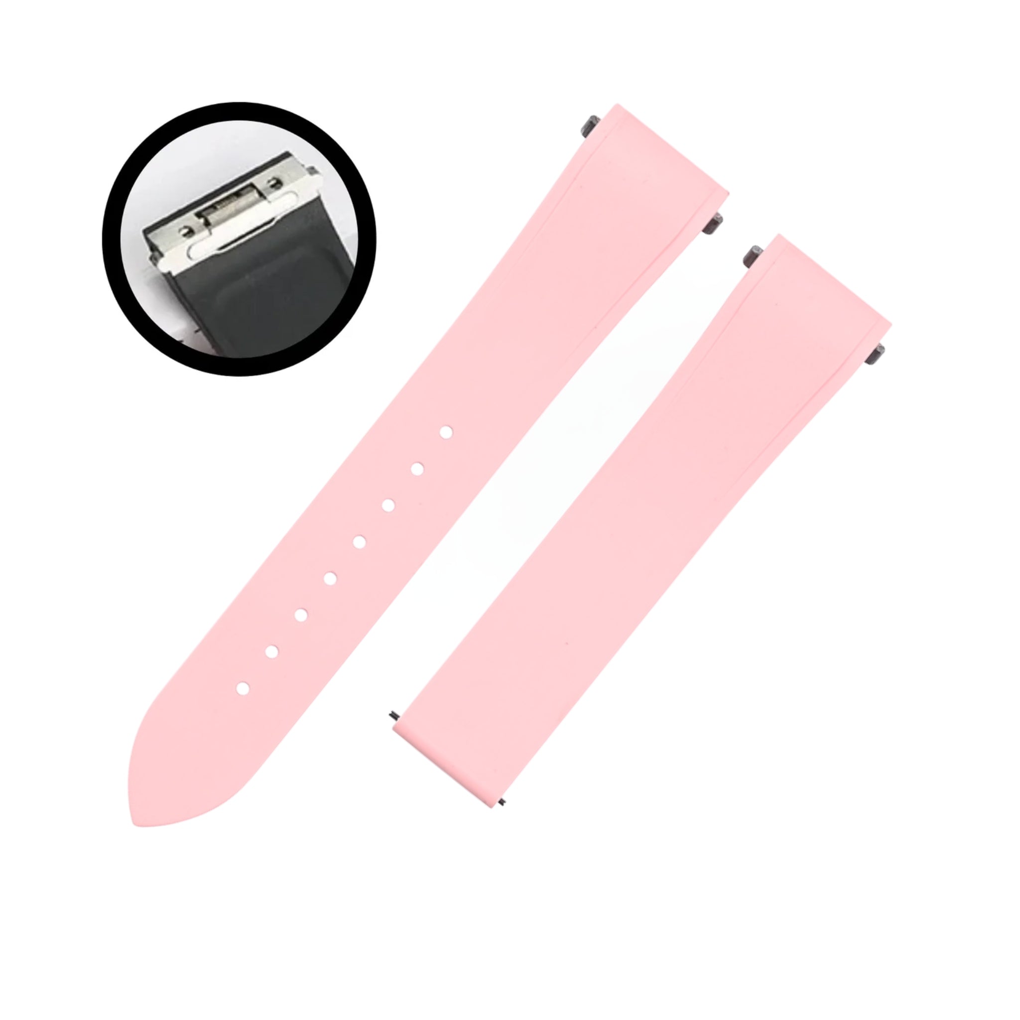 Kautschuk Armband für Santos de Cartier Medium – Hellrosa – Quick Switch/Release - Helvetus DE