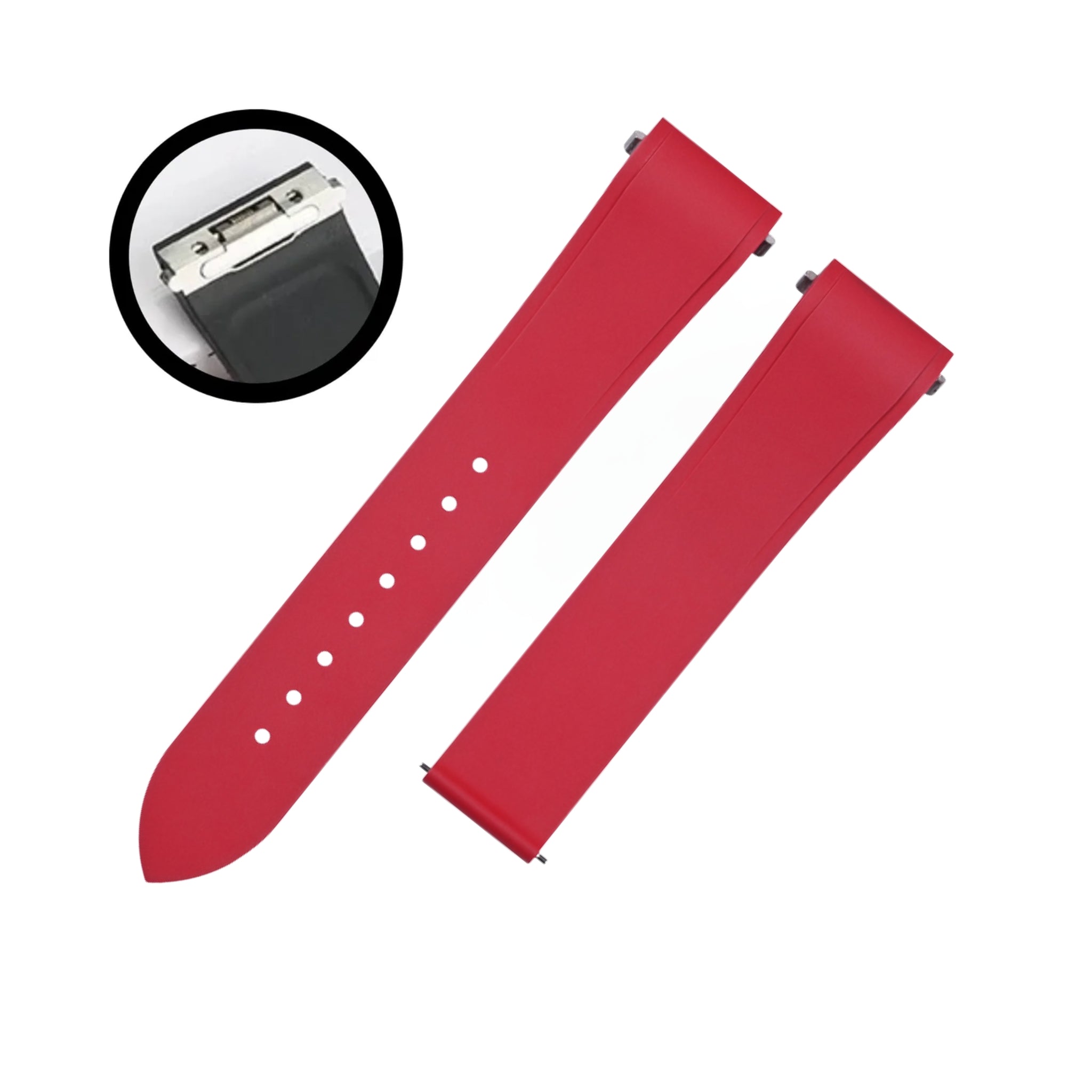 Kautschuk Armband für Santos de Cartier Medium – Rot – Quick Switch/Release - Helvetus DE