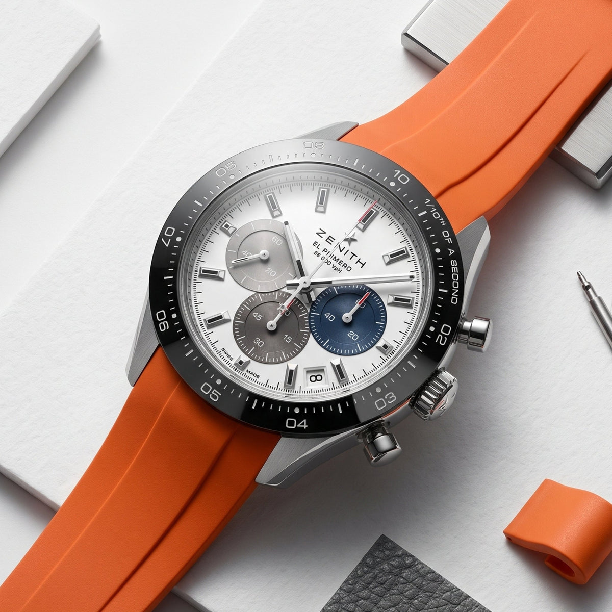 Kautschukarmband für alle Zenith Chronomaster Modelle – Orange - Helvetus