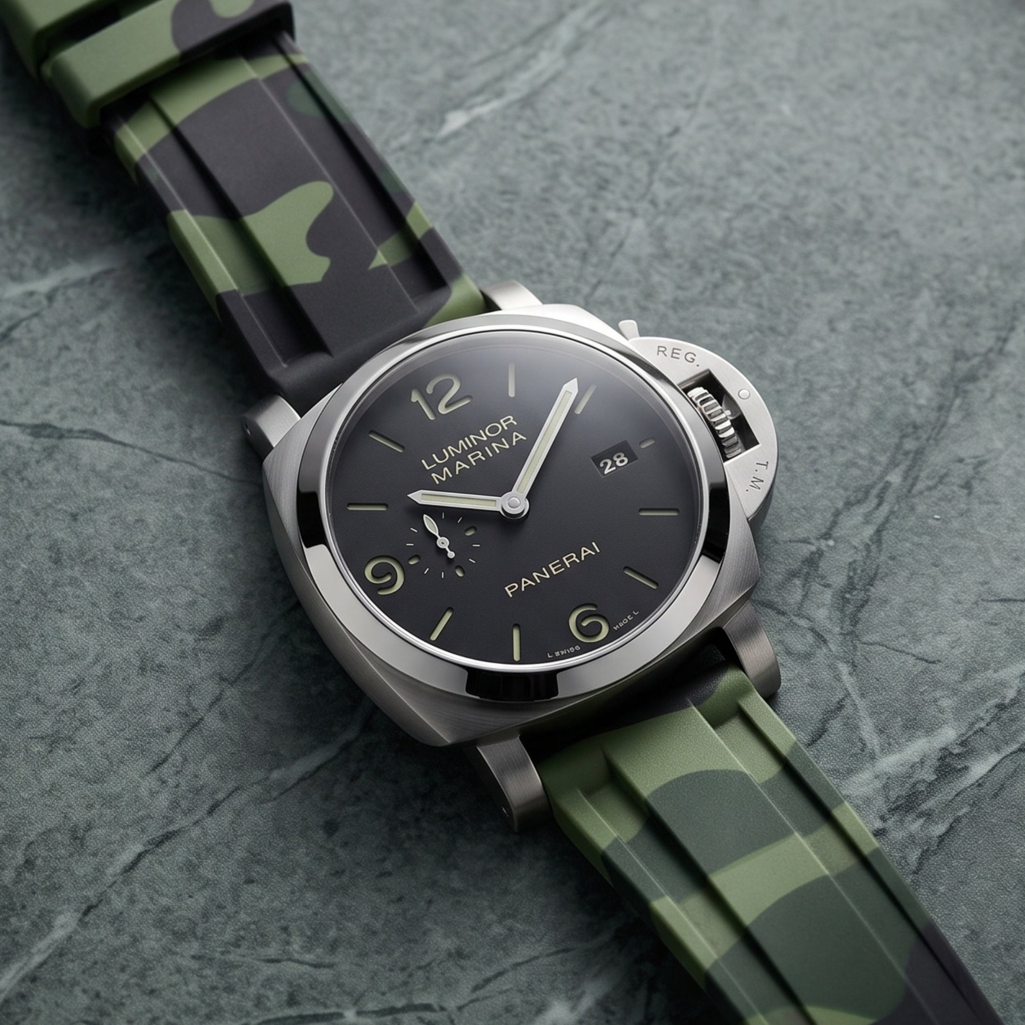 Kautschukarmband – Für Panerai – Militär Camo - Helvetus