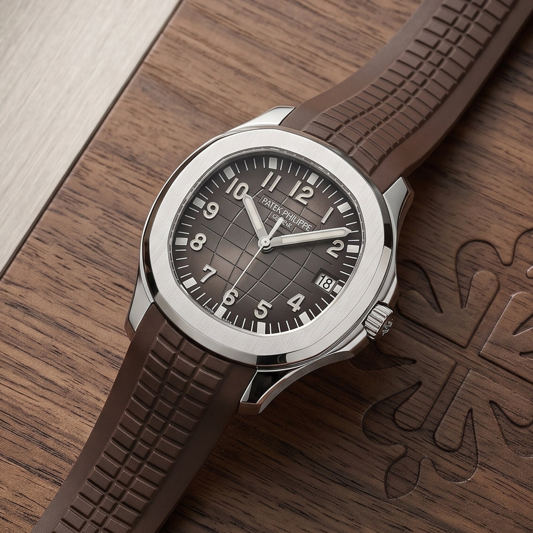 Kautschukarmband – Für Patek Philippe Aquanaut – Braun - Helvetus