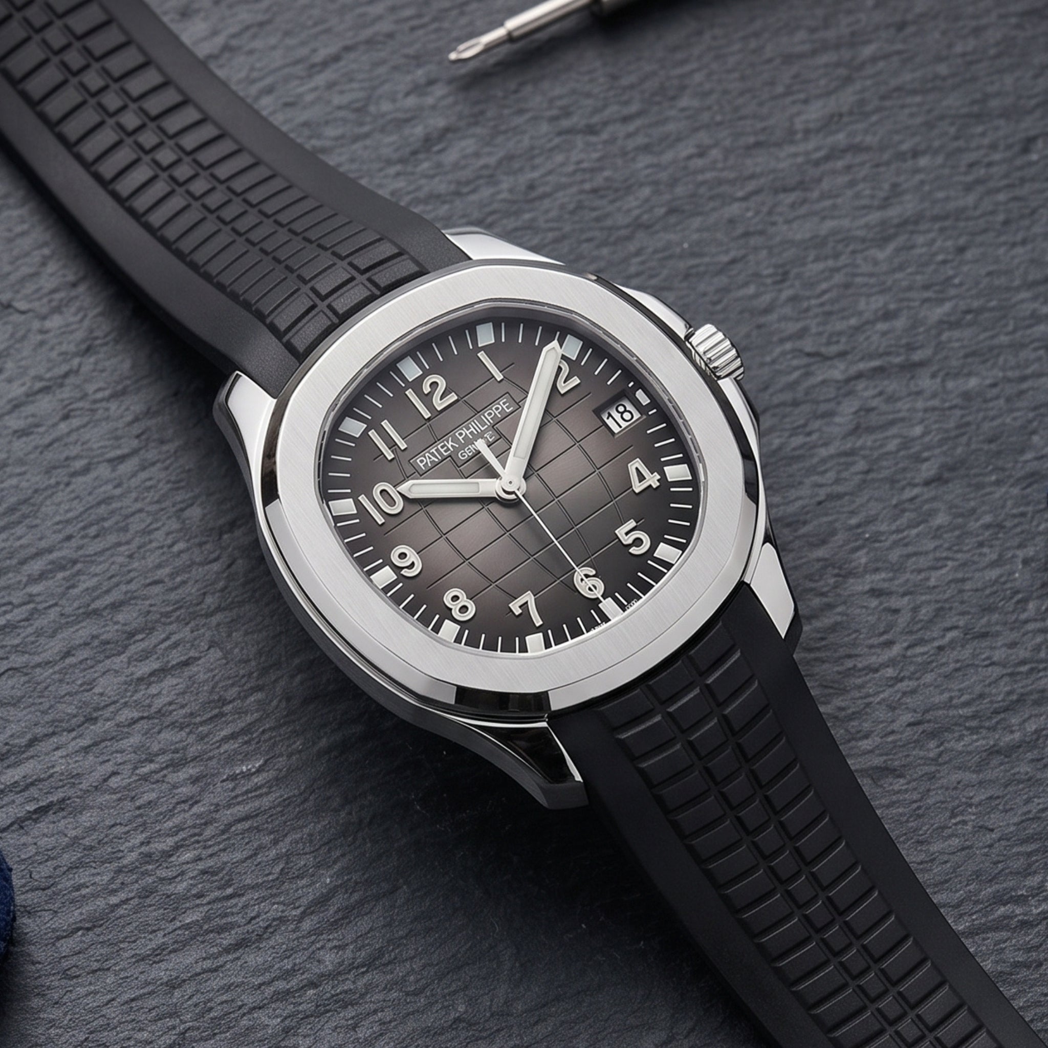 Kautschukarmband – Für Patek Philippe Aquanaut – Schwarz - Helvetus