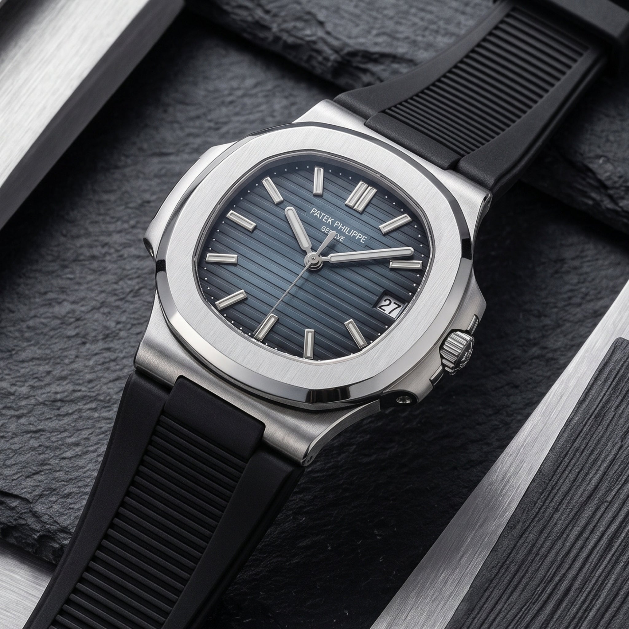 Kautschukarmband – Für Patek Philippe Nautilus – Schwarz - Helvetus