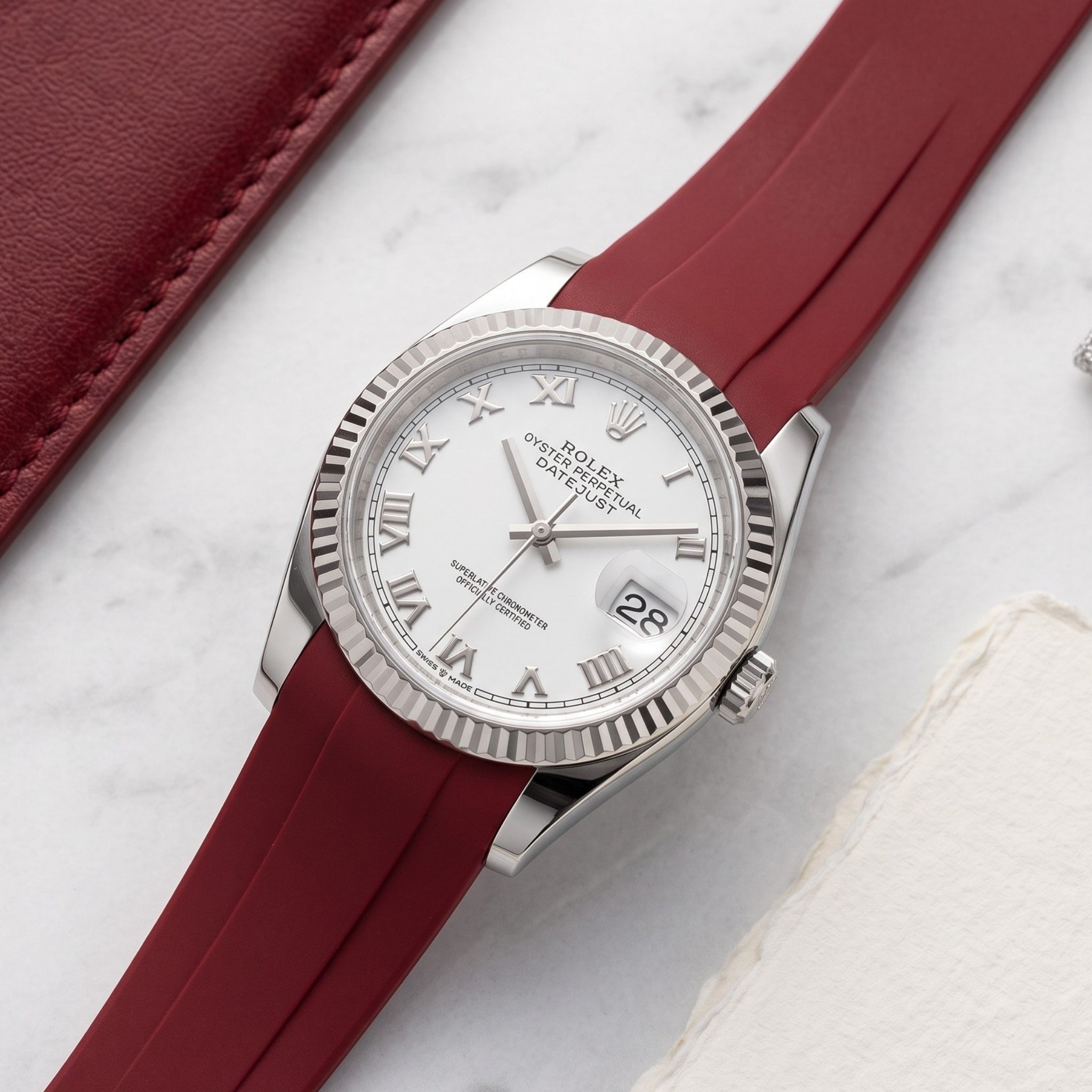 Kautschukarmband für Rolex Datejust 36 – Bordeaux - Helvetus