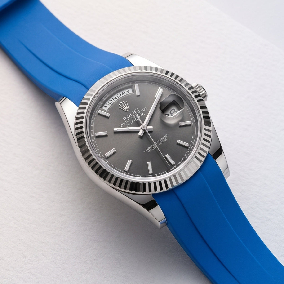 Kautschukarmband für Rolex Day-Date 40mm – Blau - Helvetus