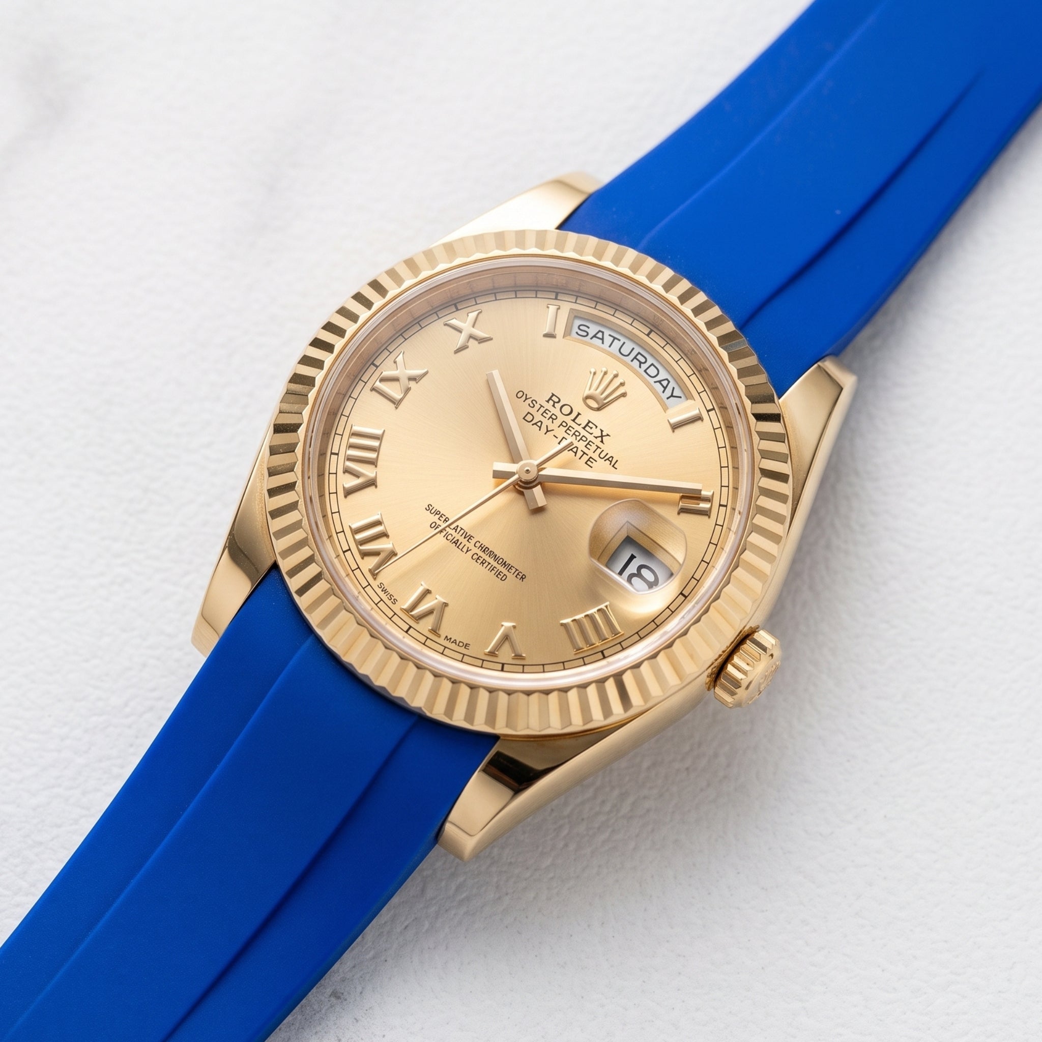 Kautschukarmband für Rolex Day-Date II 41mm – Blau - Helvetus