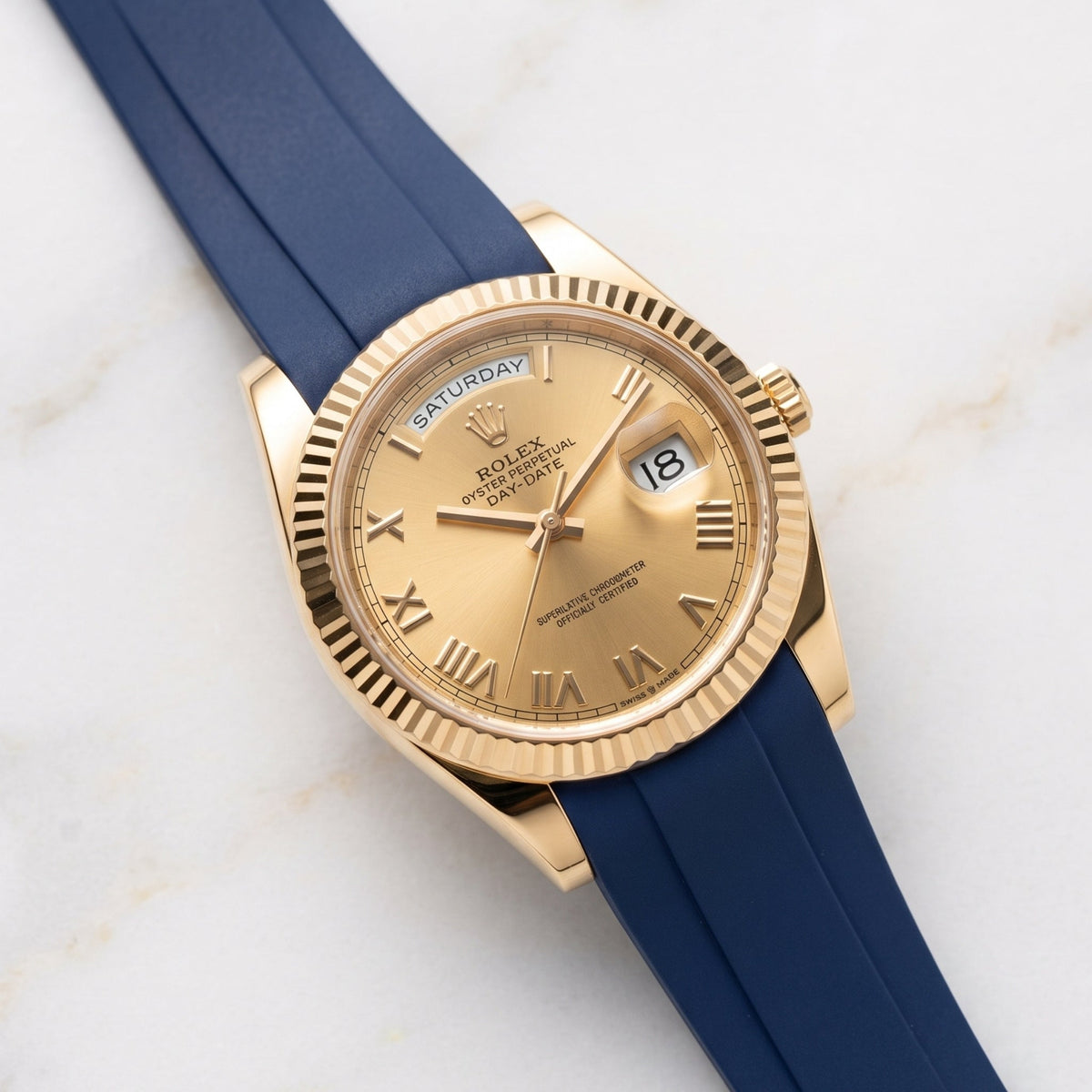 Kautschukarmband für Rolex Day-Date II 41mm – Dunkel Blau - Helvetus