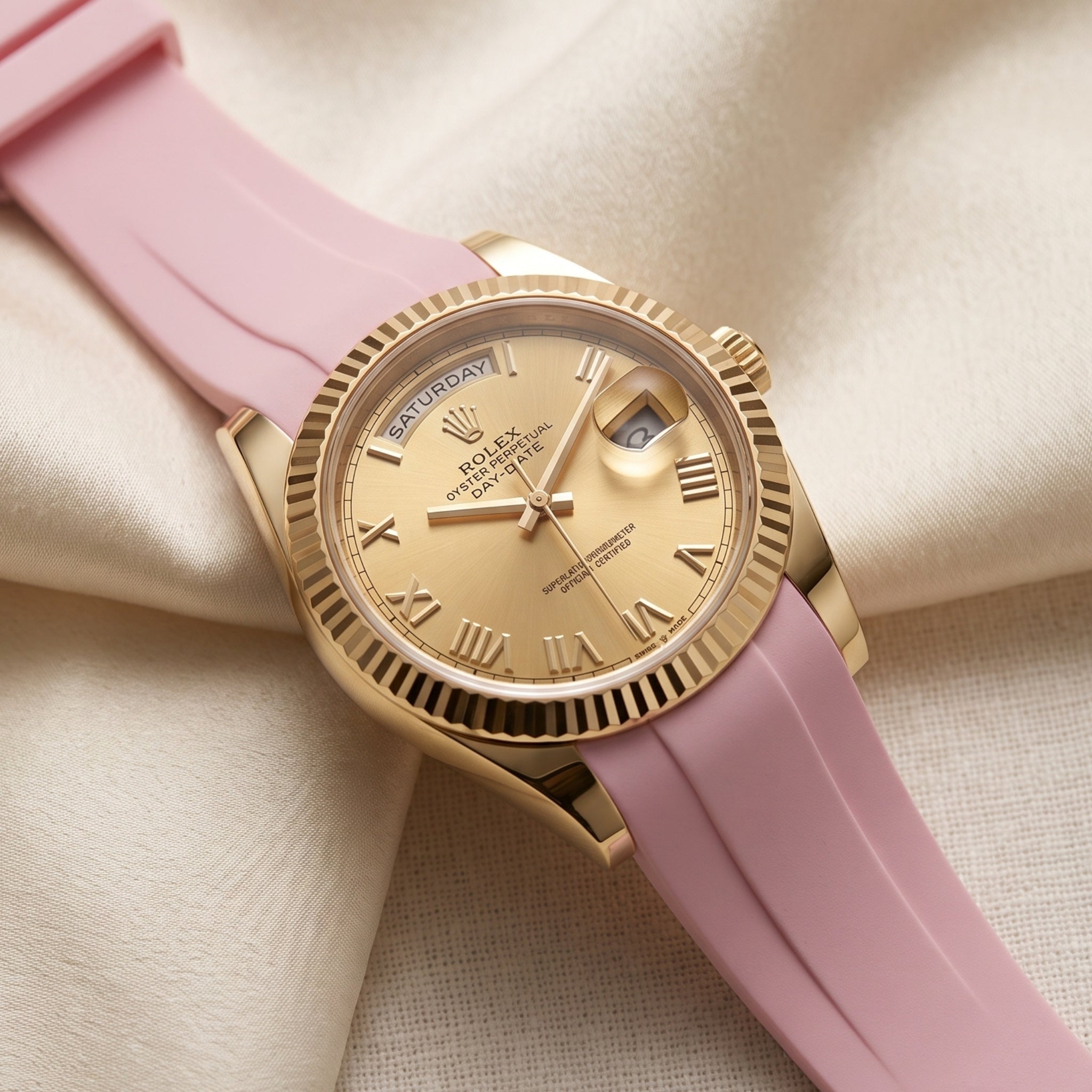 Kautschukarmband für Rolex Day-Date II 41mm – Pink - Helvetus