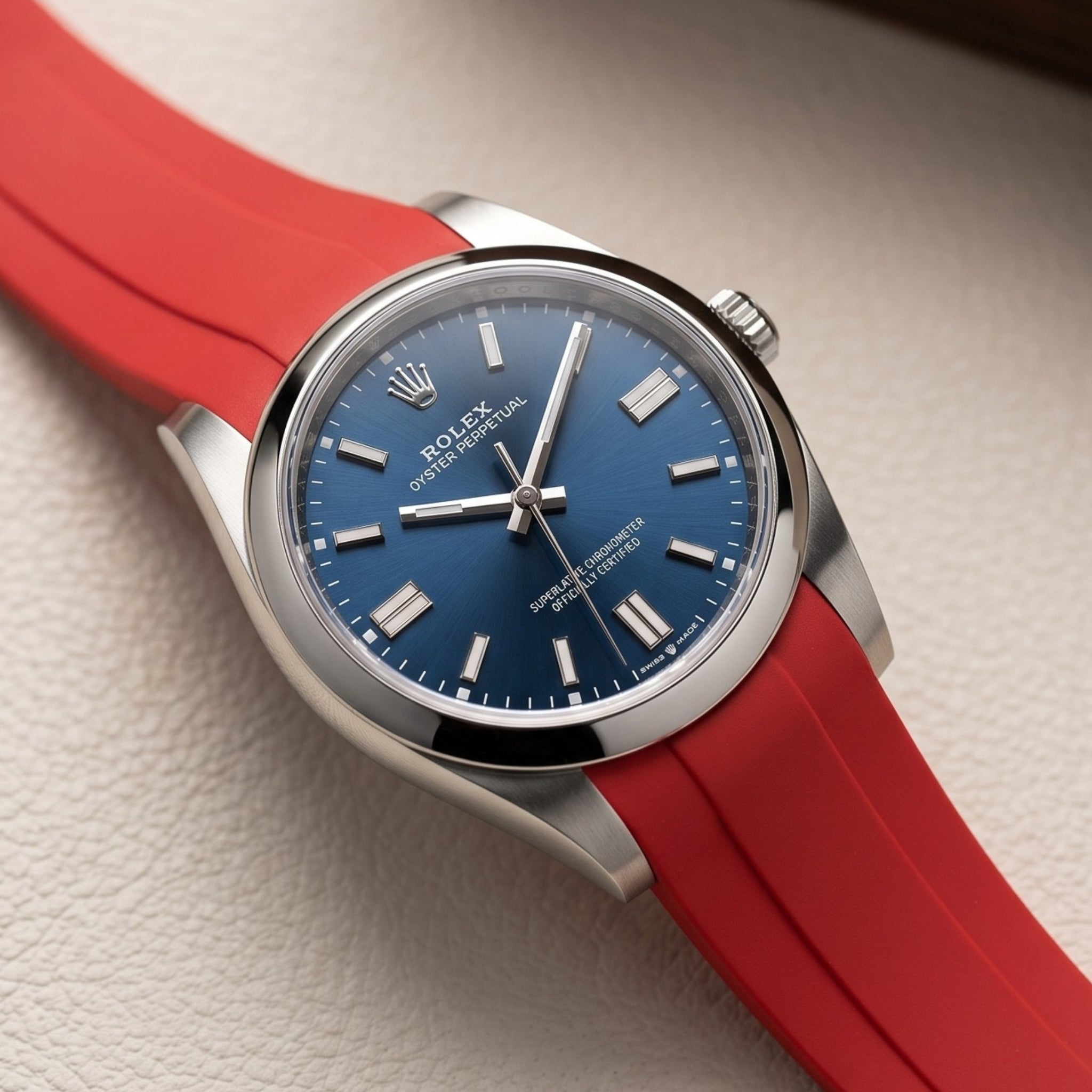 Kautschukarmband für Rolex Oyster Perpetual 36mm – Rot - Helvetus
