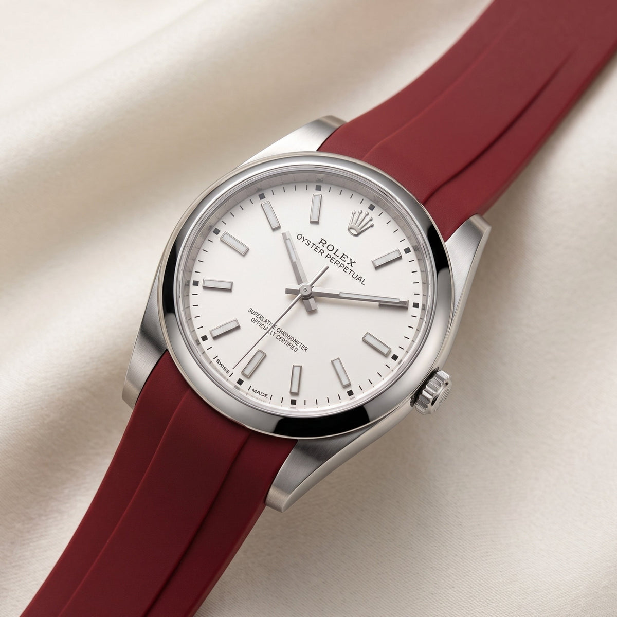 Kautschukarmband für Rolex Oyster Perpetual 39mm – Bordeaux - Helvetus