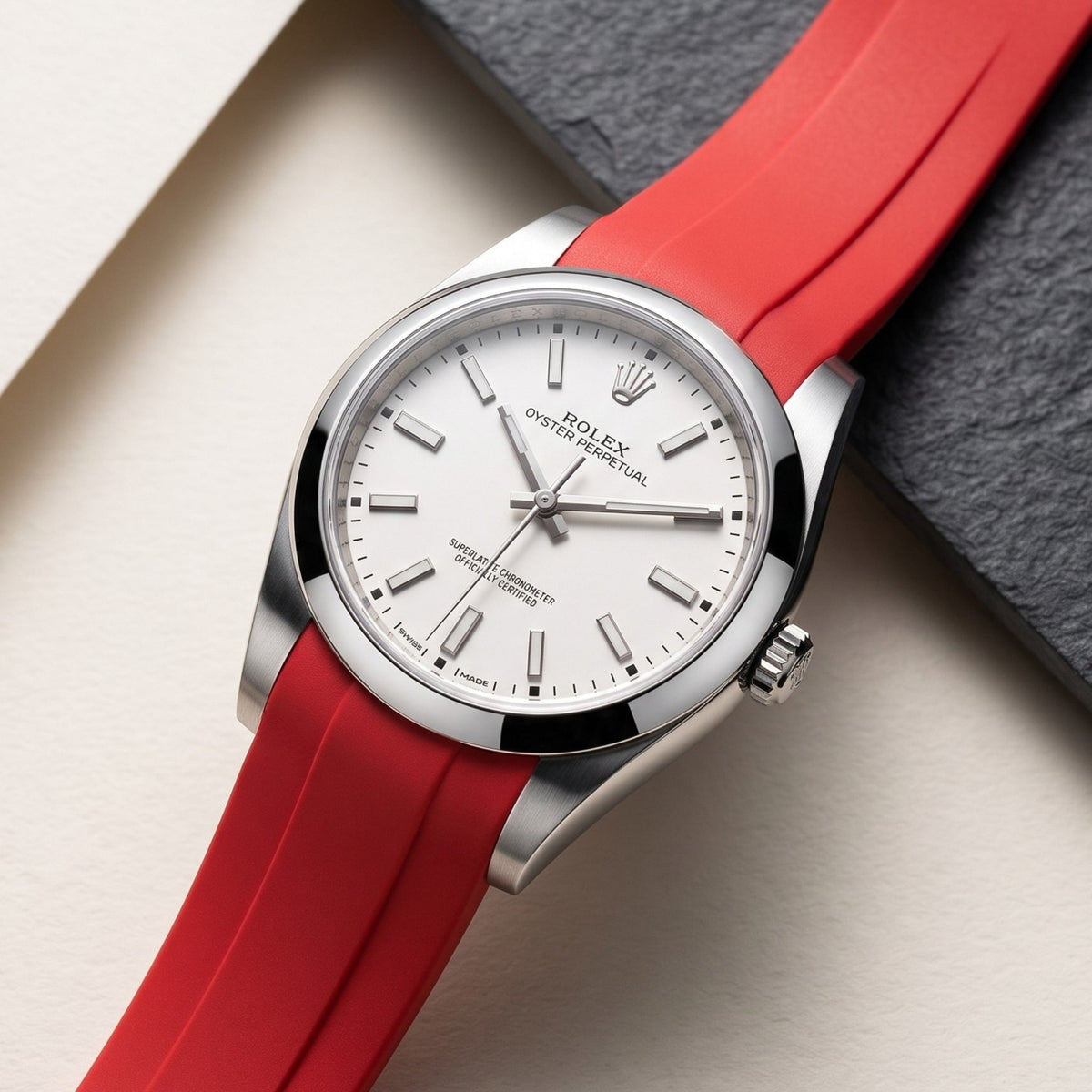 Kautschukarmband für Rolex Oyster Perpetual 39mm – Rot - Helvetus