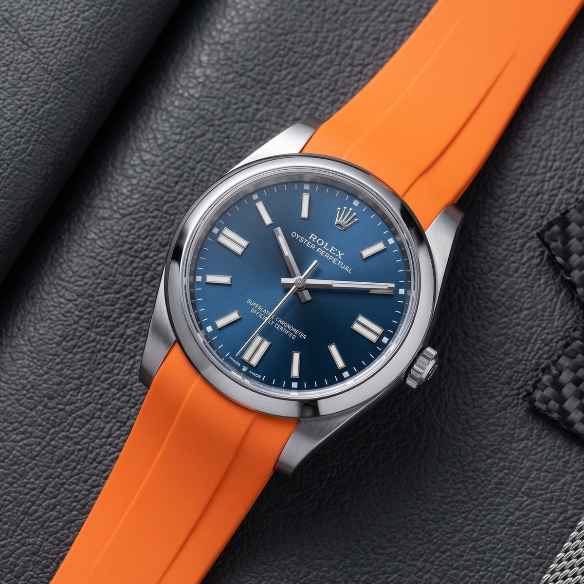 Kautschukarmband für Rolex Oyster Perpetual 41mm – Orange - Helvetus