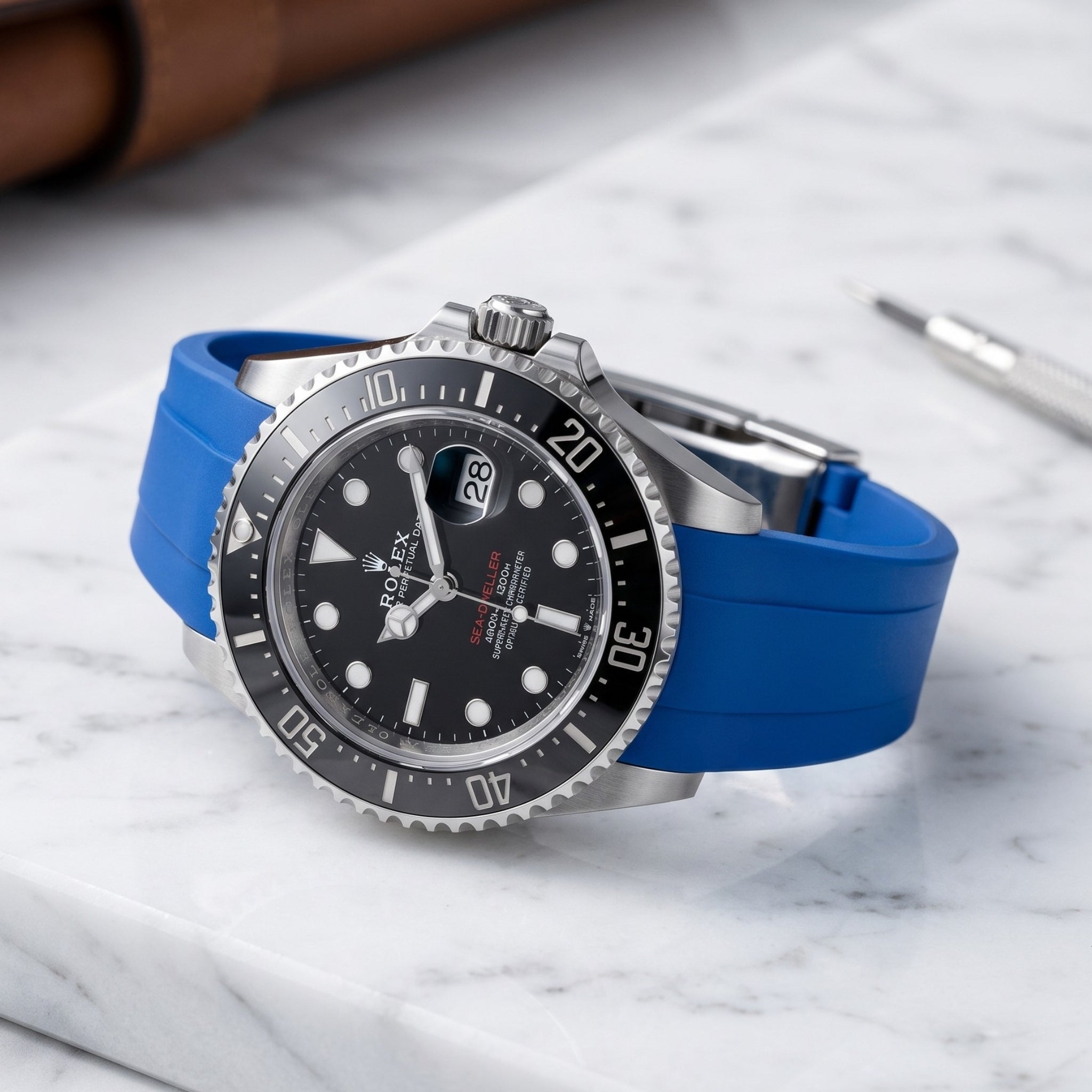 Kautschukarmband für Rolex Sea-Dweller – Blau - Helvetus