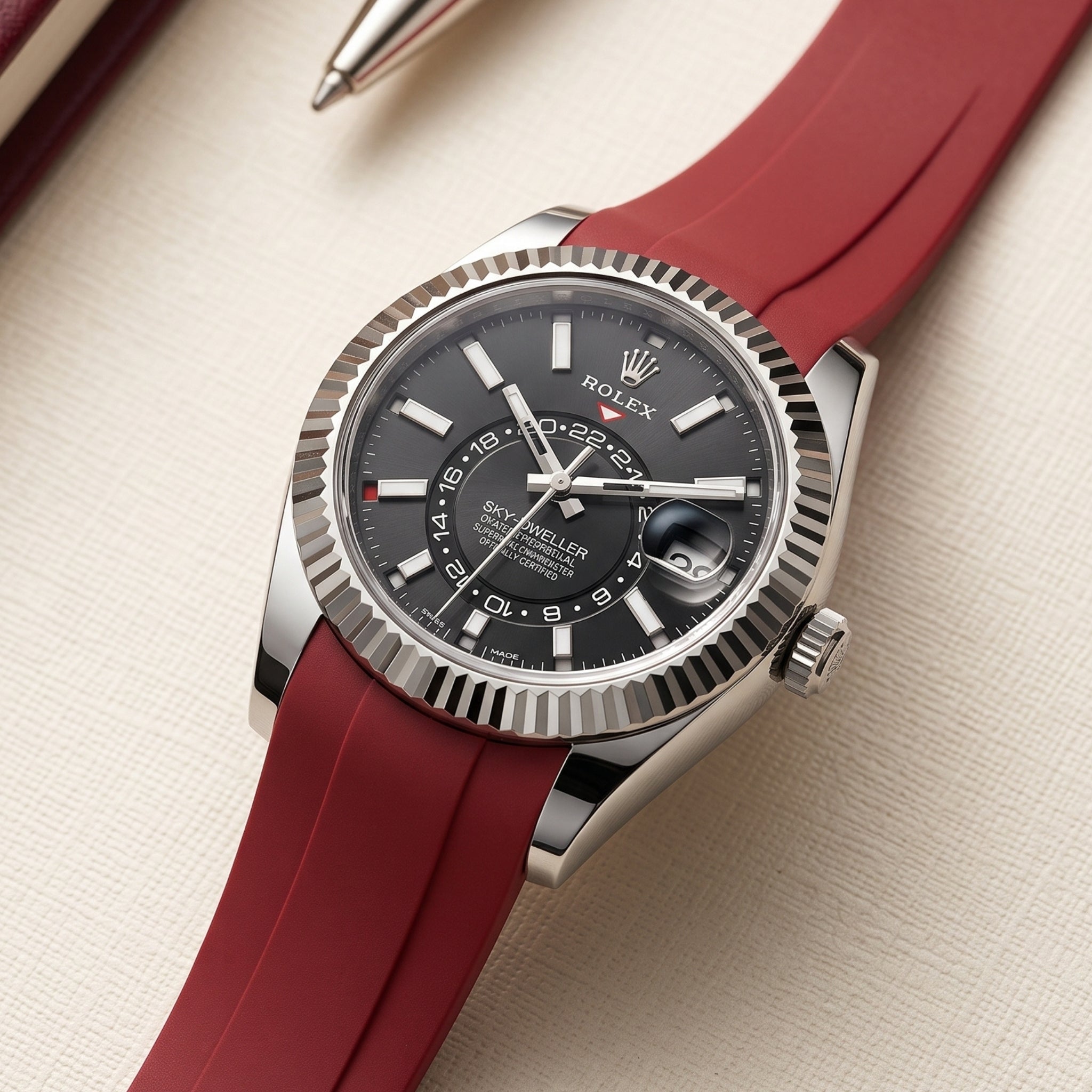 Kautschukarmband für Rolex Sky-Dweller – Bordeaux - Helvetus