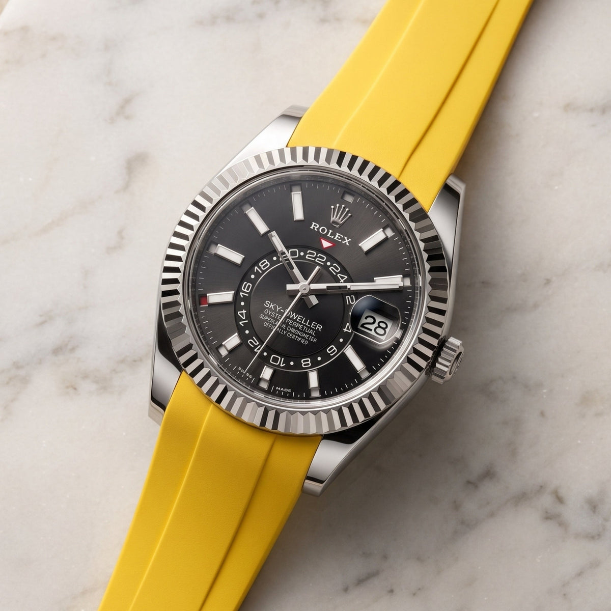 Kautschukarmband für Rolex Sky-Dweller – Gelb - Helvetus