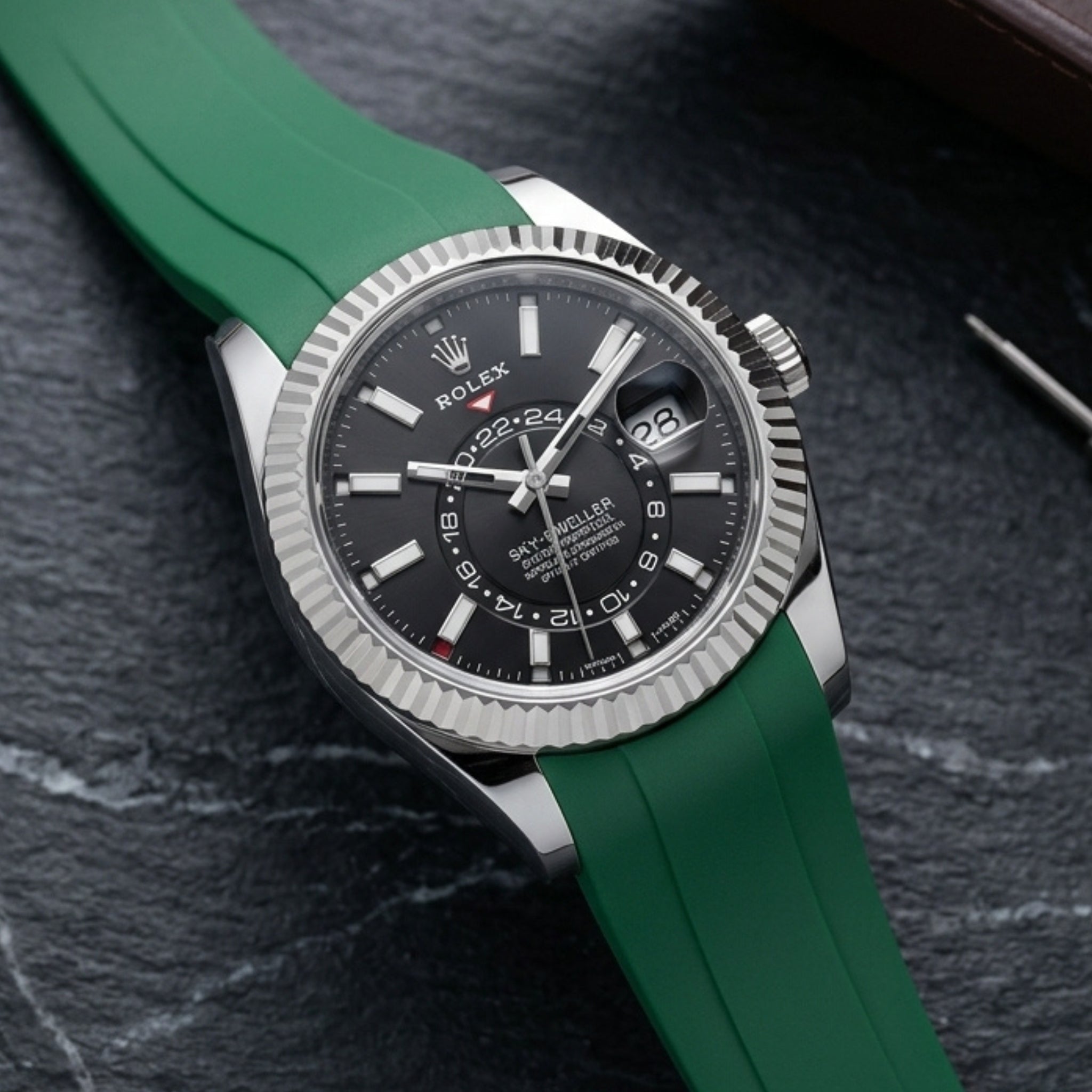 Kautschukarmband für Rolex Sky-Dweller – Grün - Helvetus