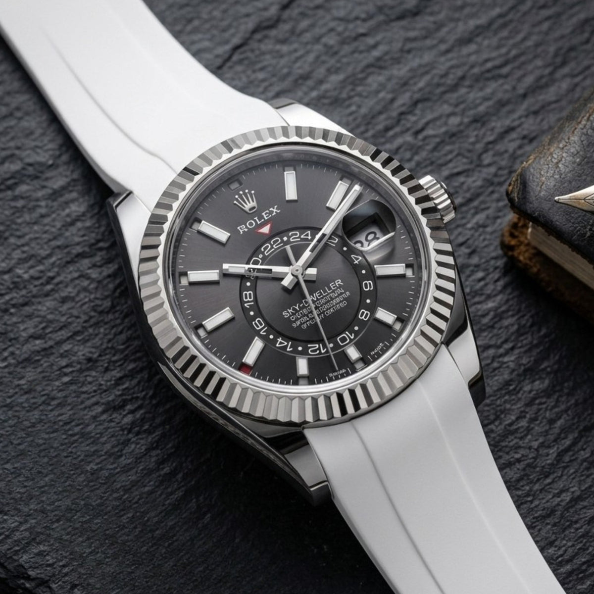 Kautschukarmband für Rolex Sky-Dweller – Weiss - Helvetus