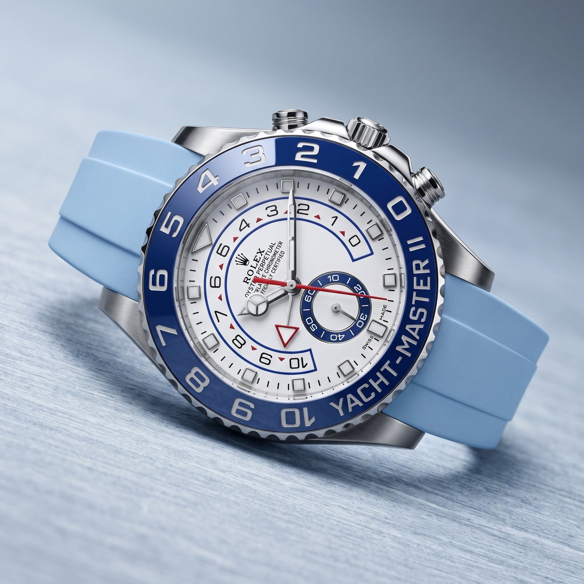 Kautschukarmband für Rolex Yacht-Master II 44mm - Baby Blau - Helvetus