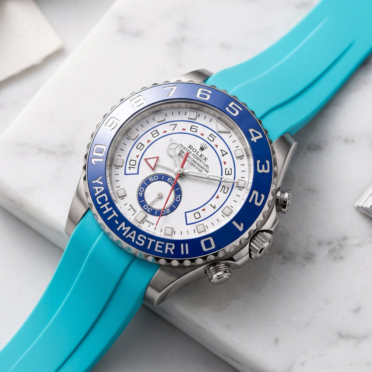 Kautschukarmband für Rolex Yacht-Master II 44mm - Türkis - Helvetus