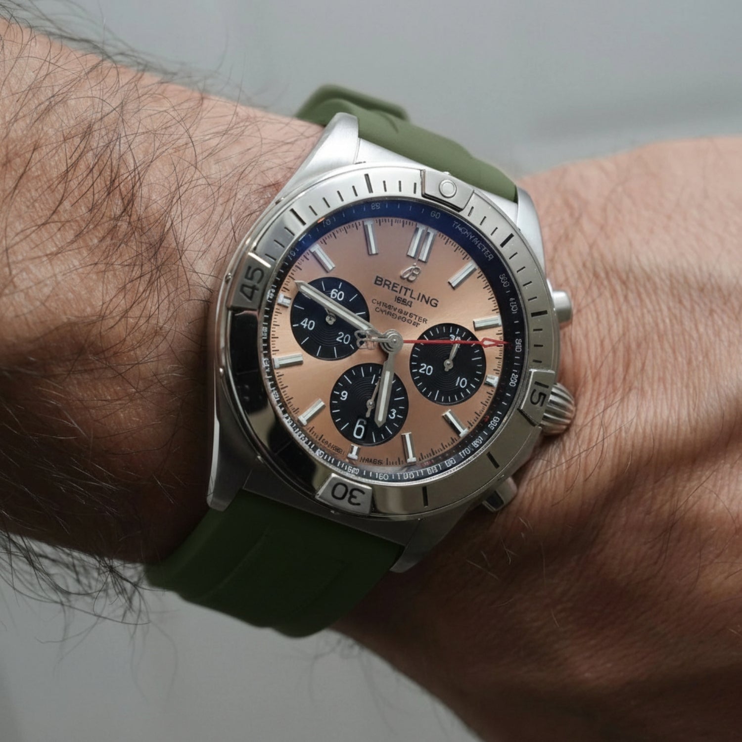 Kautschukarmband – Für alle Breitling Chronomat Modelle – Olivgrün - Helvetus DE