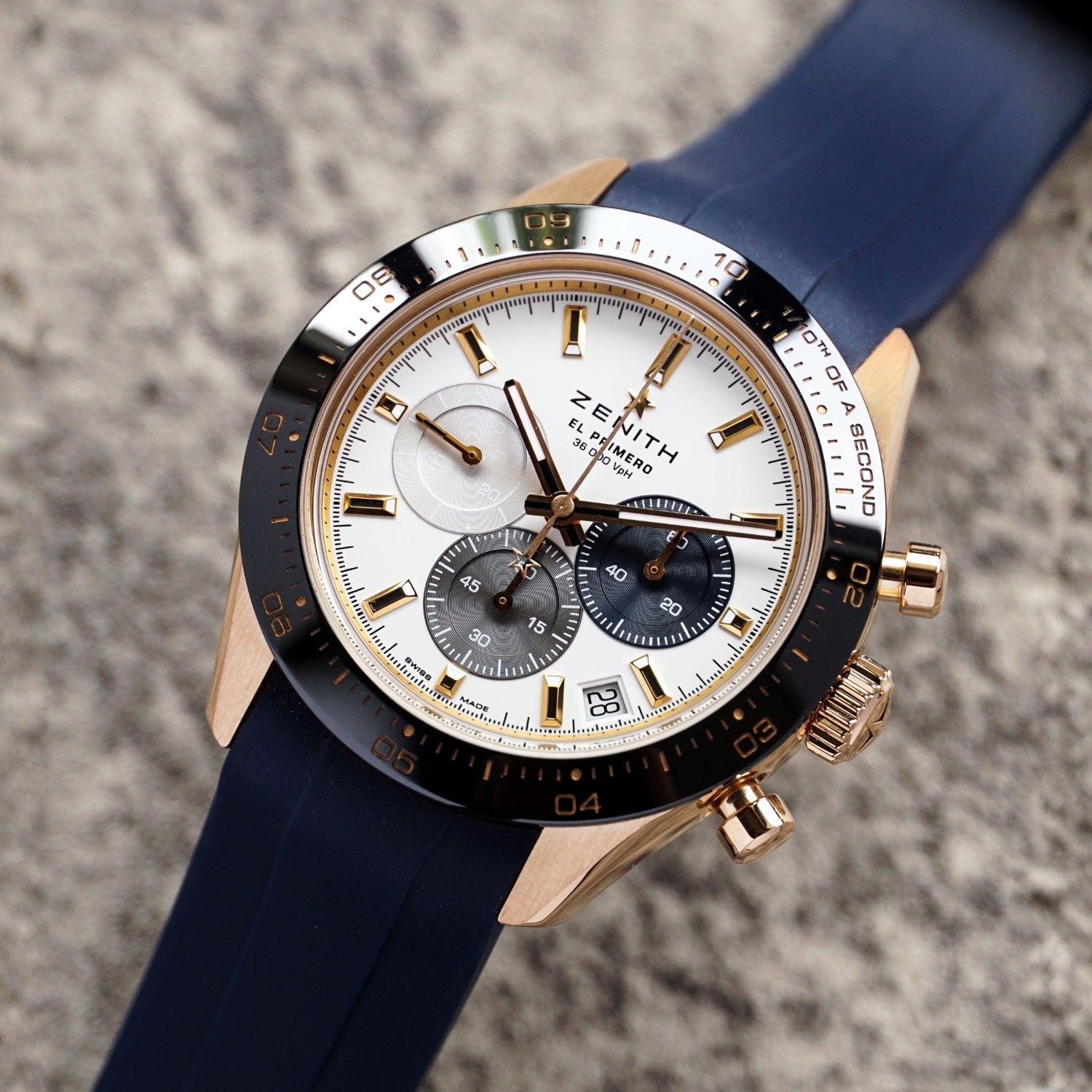 Kautschukarmband für alle Zenith Chronomaster Modelle – Dunkel Blau - Helvetus DE