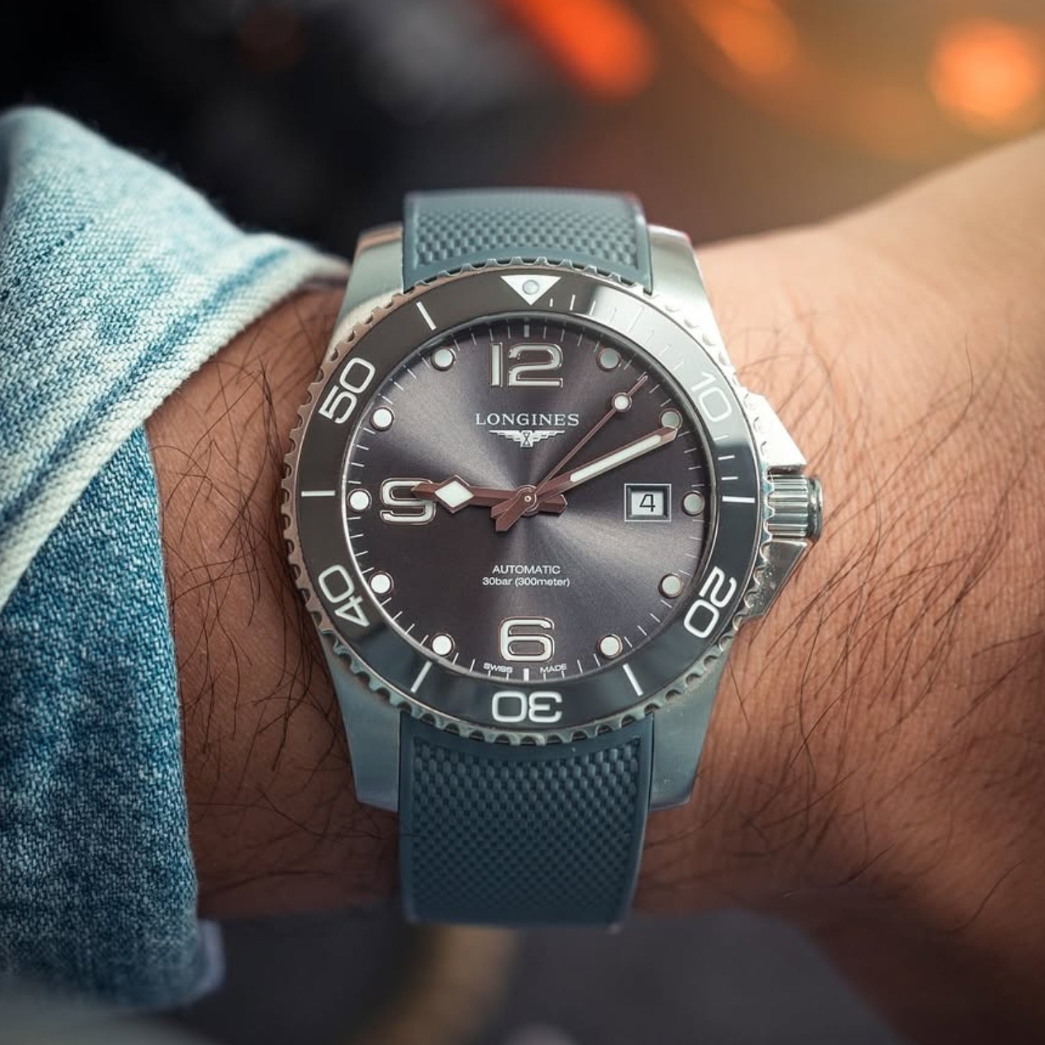 Kautschukarmband – Für Longines HydroConquest – Grau - Helvetus DE