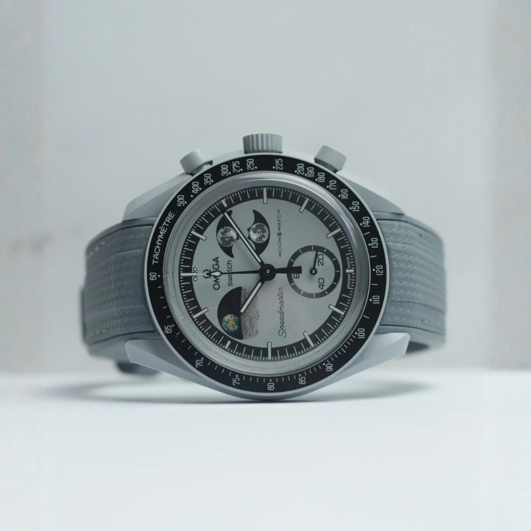 Kautschukarmband – Für MoonSwatch Mission To EarthPhase – Grau mit Grau - Helvetus DE