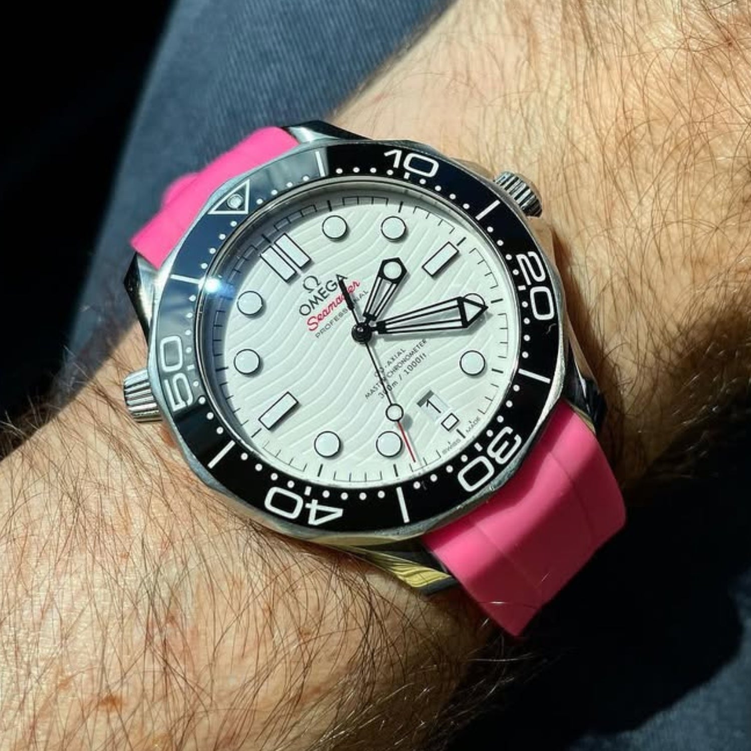 Kautschukarmband – Für Omega Seamaster 300 – Pink - Helvetus DE