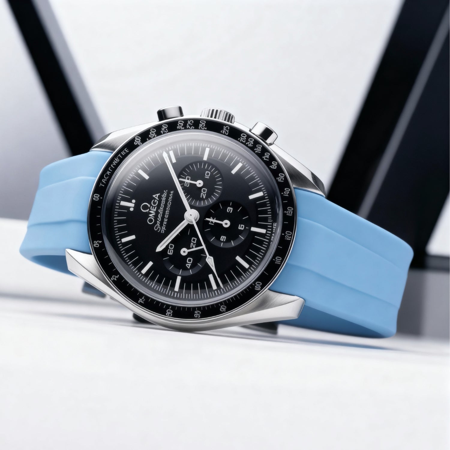 Kautschukarmband – Für Omega Speedmaster – Baby Blau - Helvetus DE