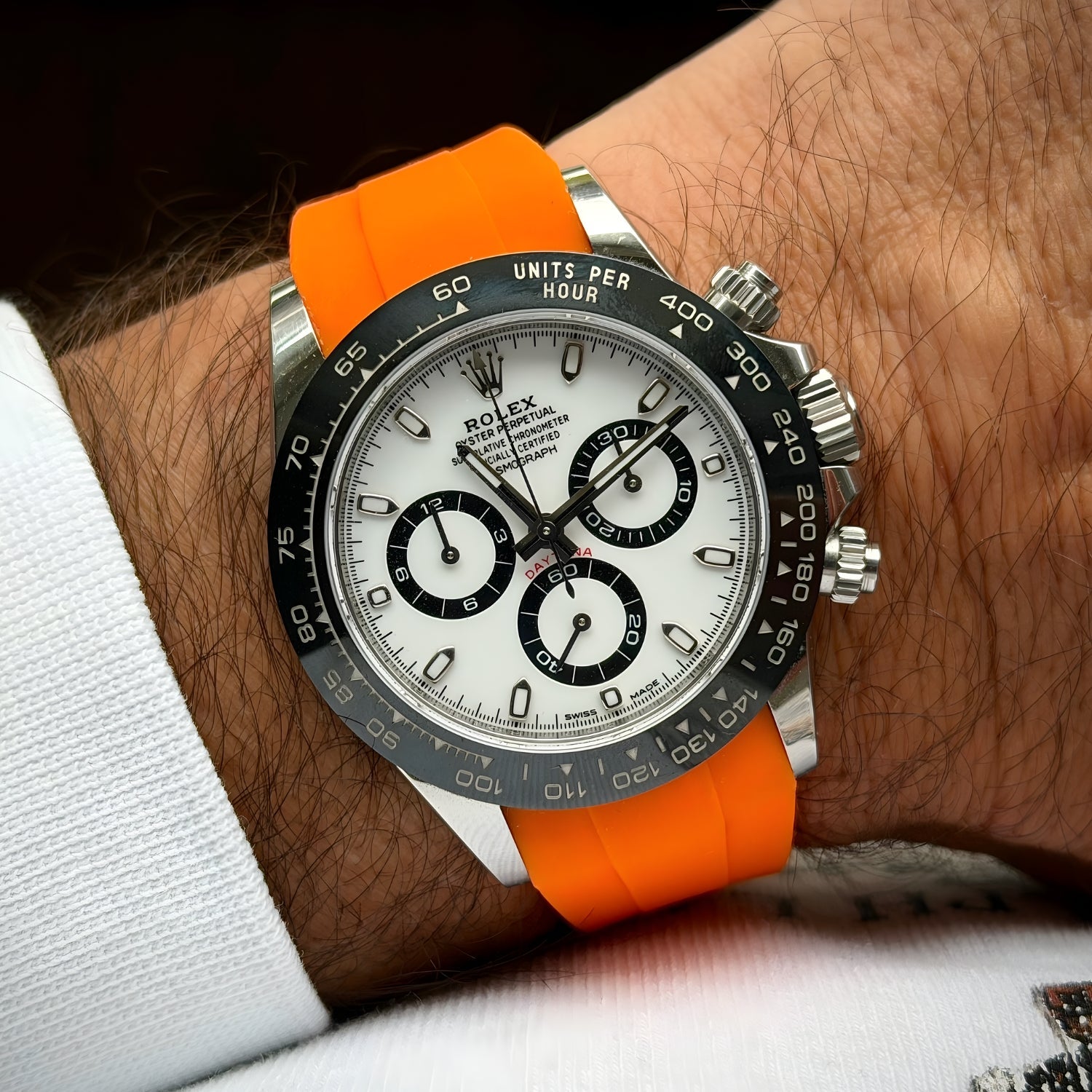 Kautschukarmband – für Rolex Daytona – Orange - Helvetus DE