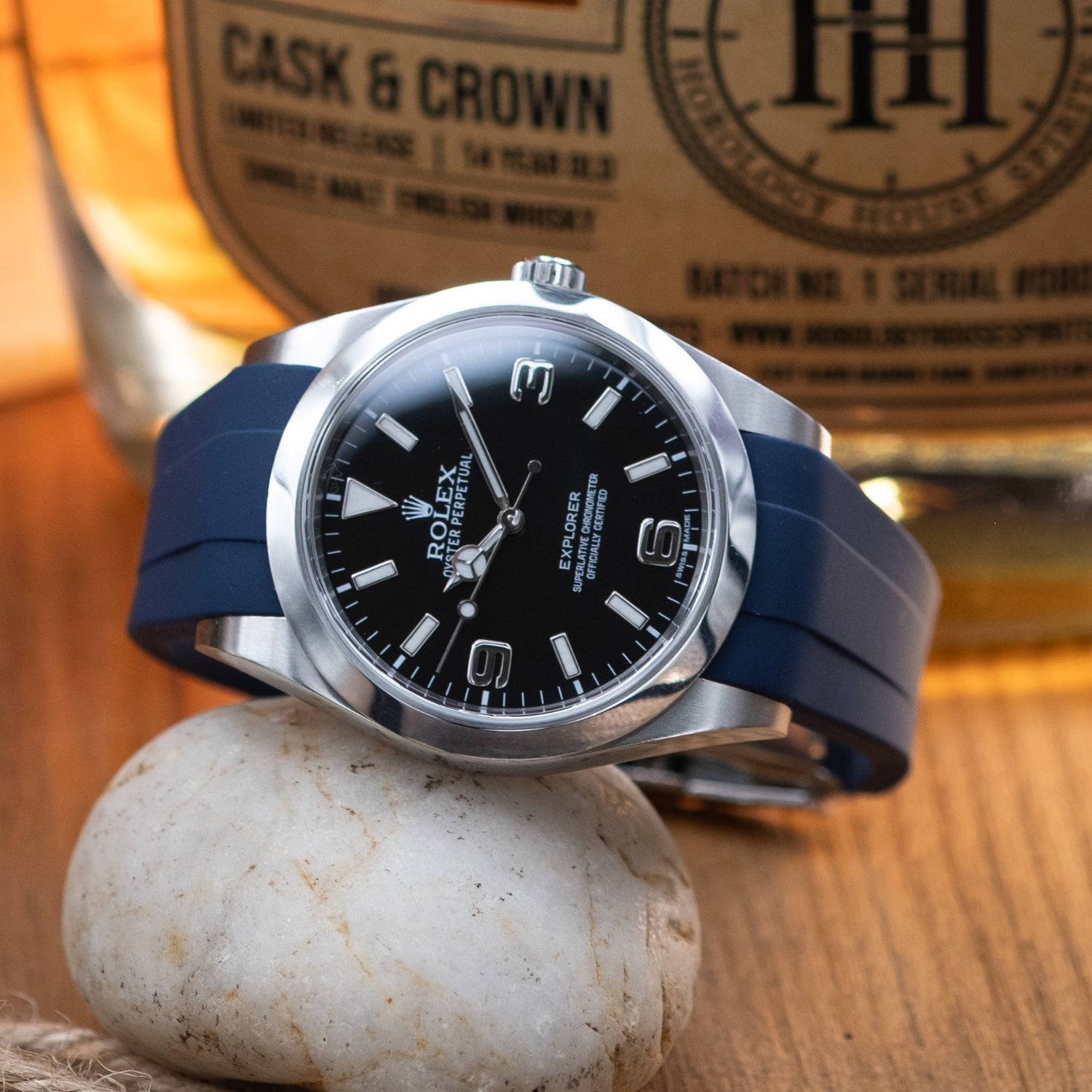 Kautschukarmband für Rolex Explorer I – Dunkel Blau - Helvetus DE