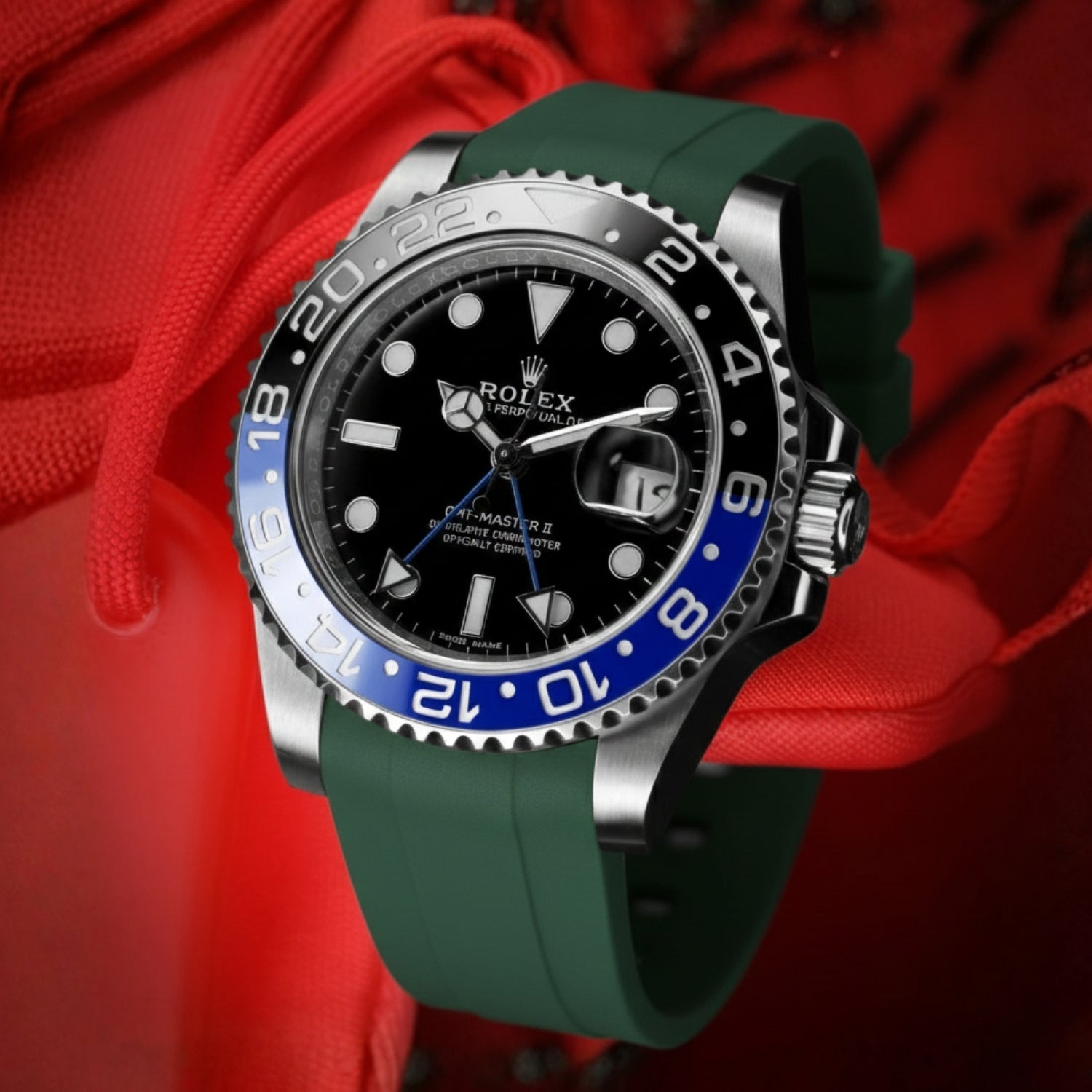 Kautschukarmband für Rolex GMT - Master II – Grün - Helvetus DE