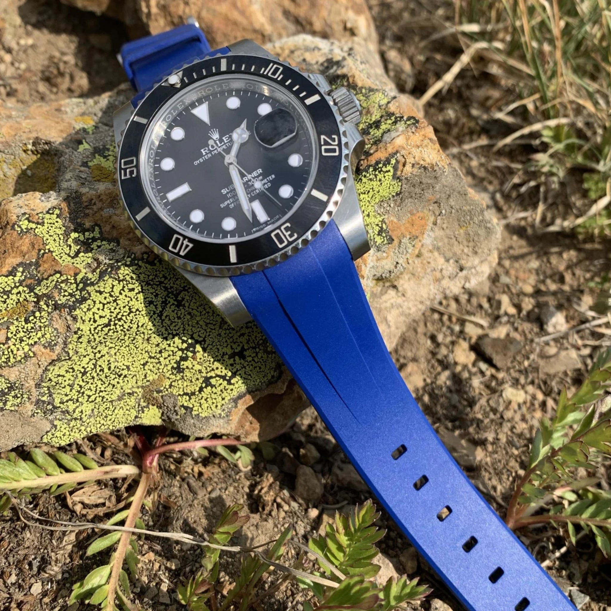 Kautschukarmband – für Rolex Submariner – Blau - Helvetus DE