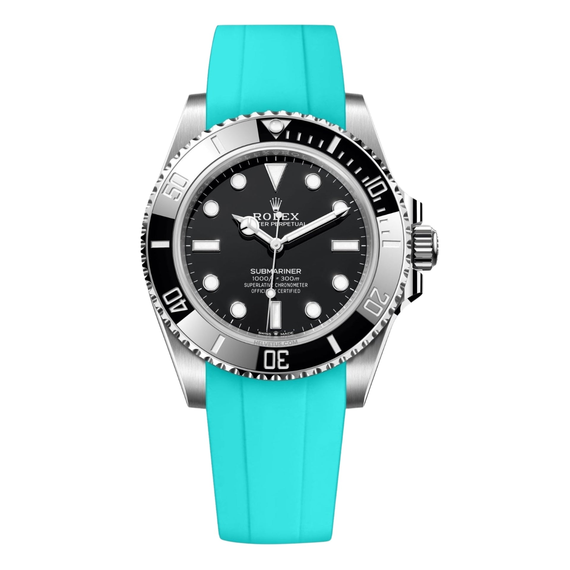 Kautschukarmband für Rolex Submariner – Türkis Helvetus®
