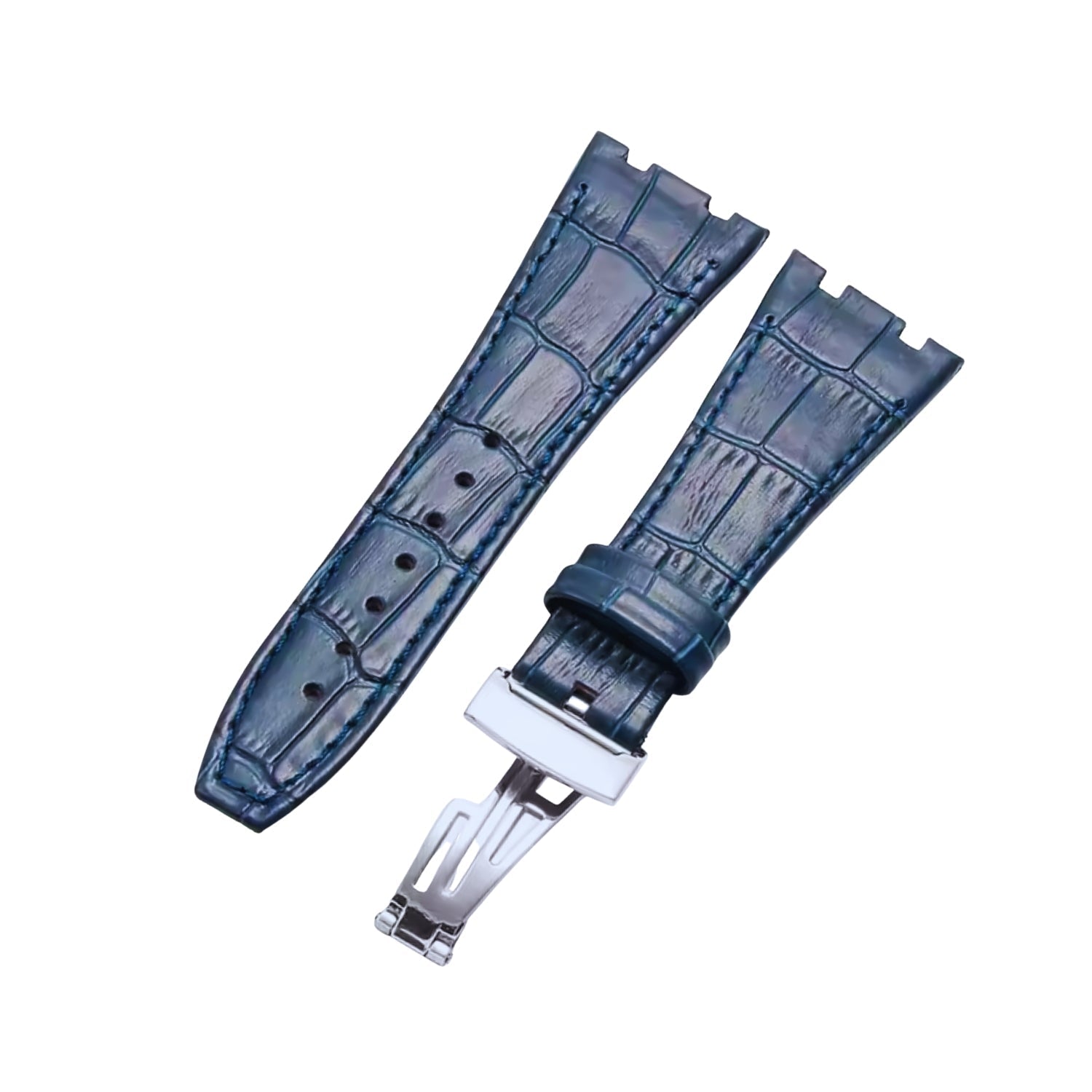 Krokodillederarmband – Für Audemars Piguet Royal Oak 41 mm – Blau - Helvetus DE