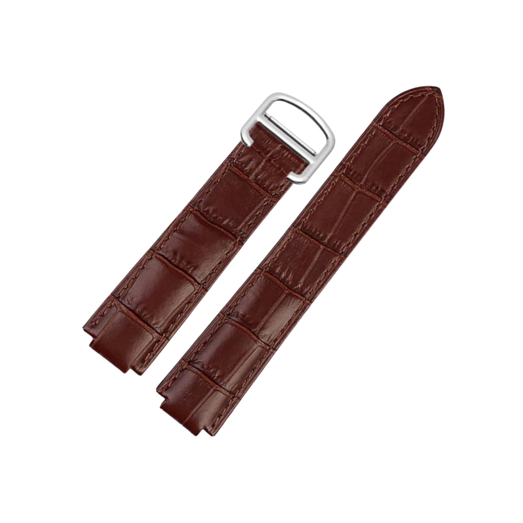 Leather Strap - For Cartier Ballon Bleu - Brown - Helvetus