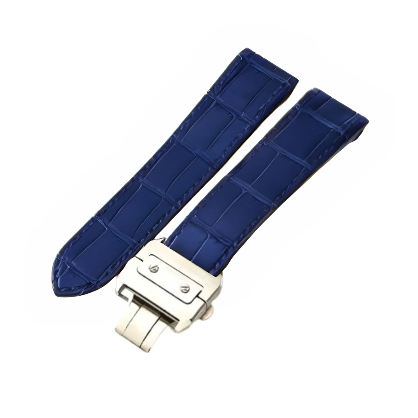 Leder Armband - für Cartier Santos 100 - Blau