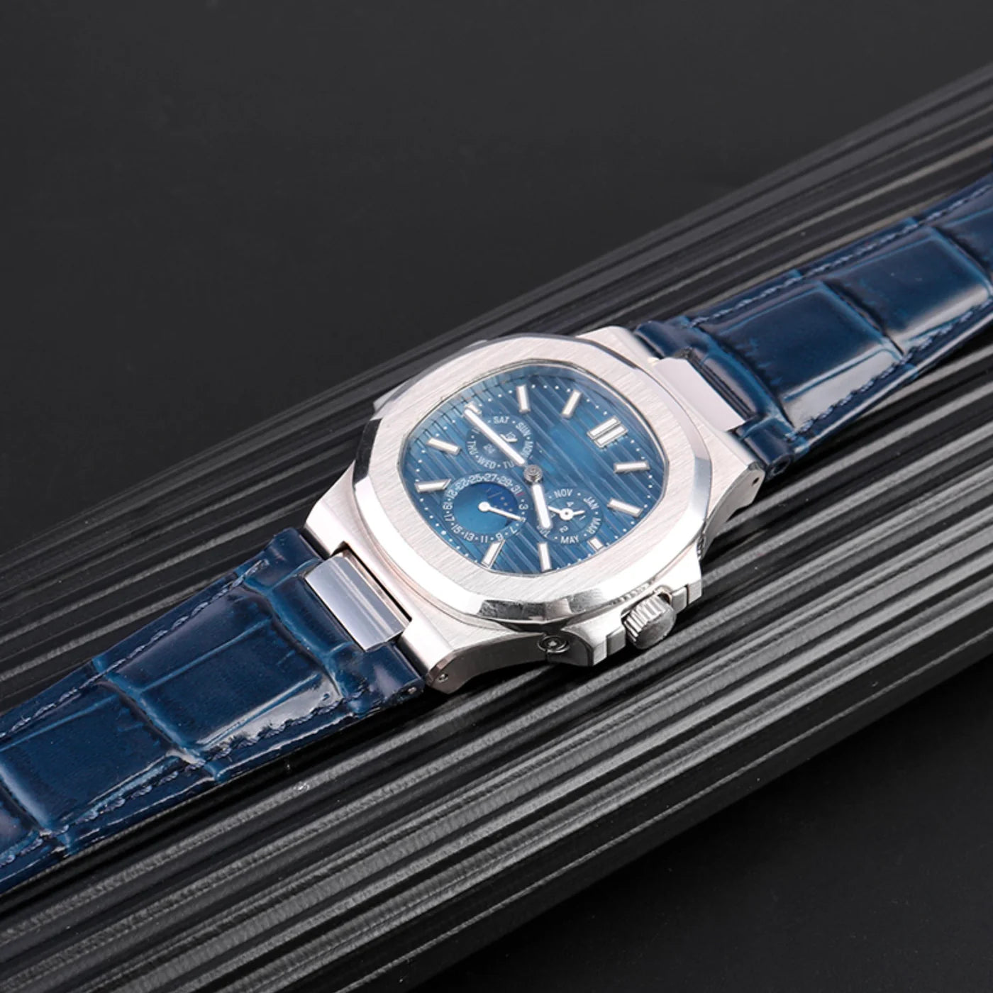 Lederarmband – Für Patek Philippe Nautilus – Blau