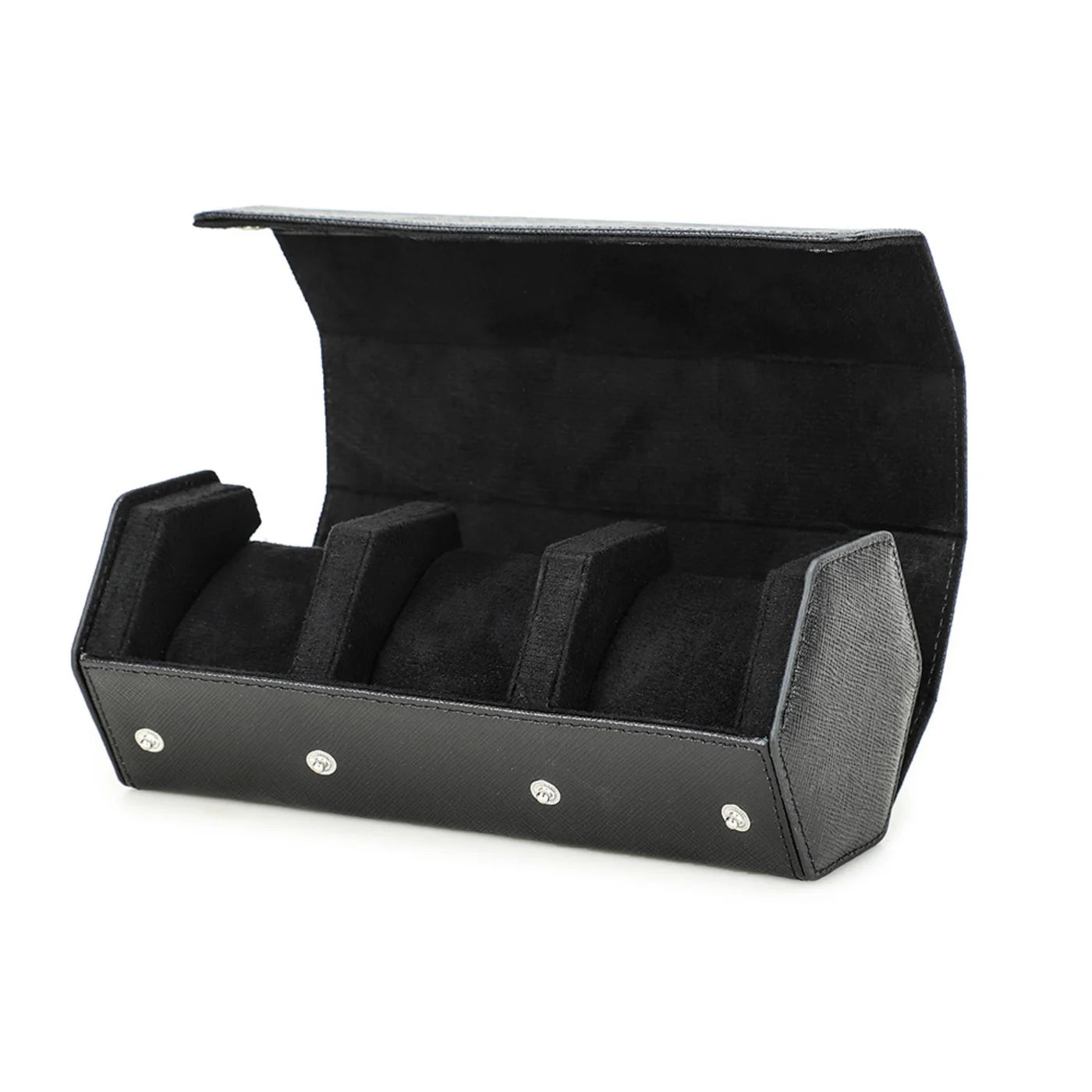 Leather Watch Box - 3 Slot - Black - Helvetus DE