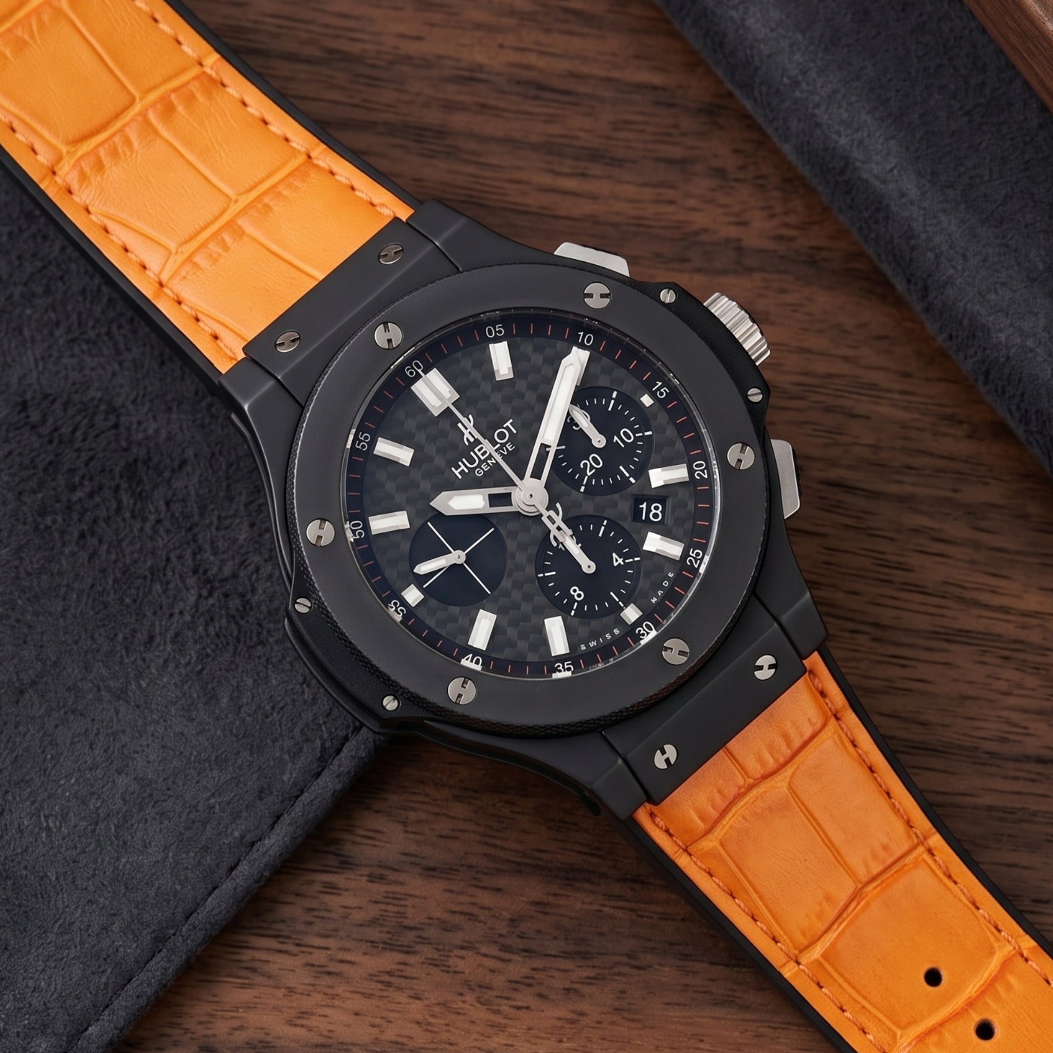 Leder Armband - Für Hublot Big Bang 44mm - Orange - Helvetus
