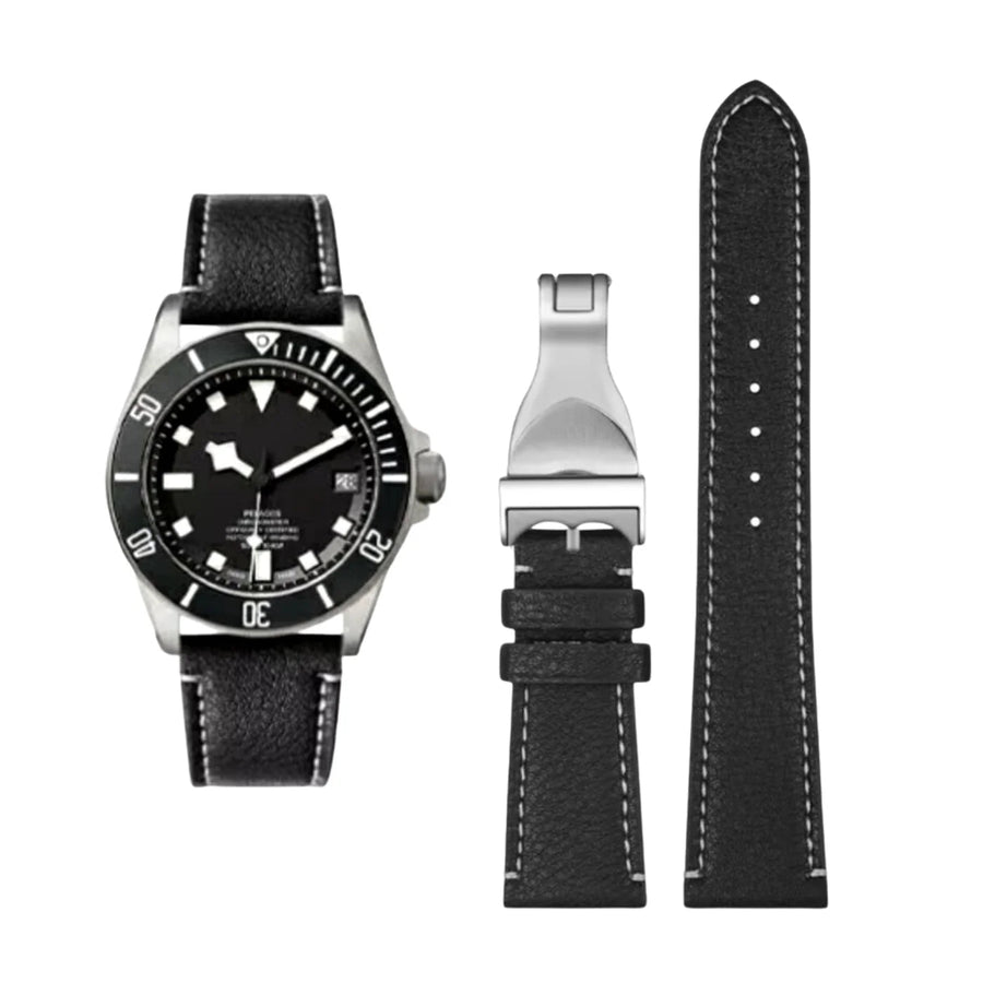 Leder Armband - Für alle Tudor Uhren - Schwarz - Helvetus DE