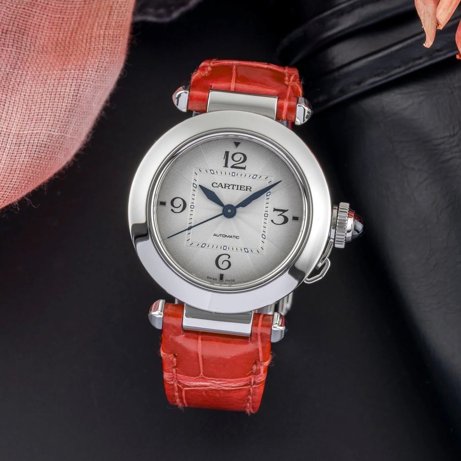 Leder Armband - für Cartier Pasha - Rot - Helvetus DE