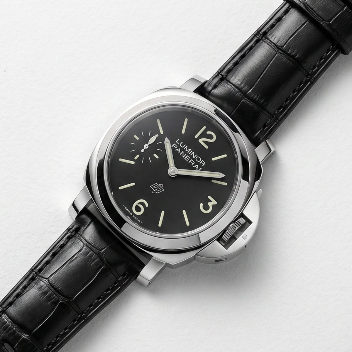 Leder Muster Armband - Für Panerai - Schwarz - Helvetus