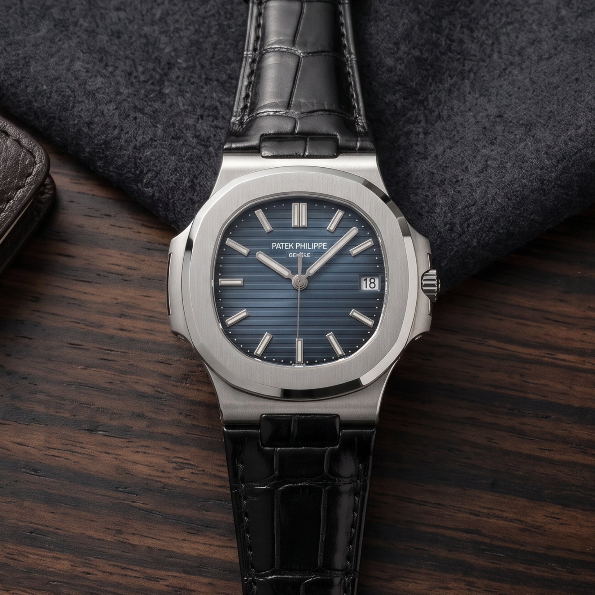 Lederarmband – Für Patek Philippe Nautilus – Schwarz - Helvetus
