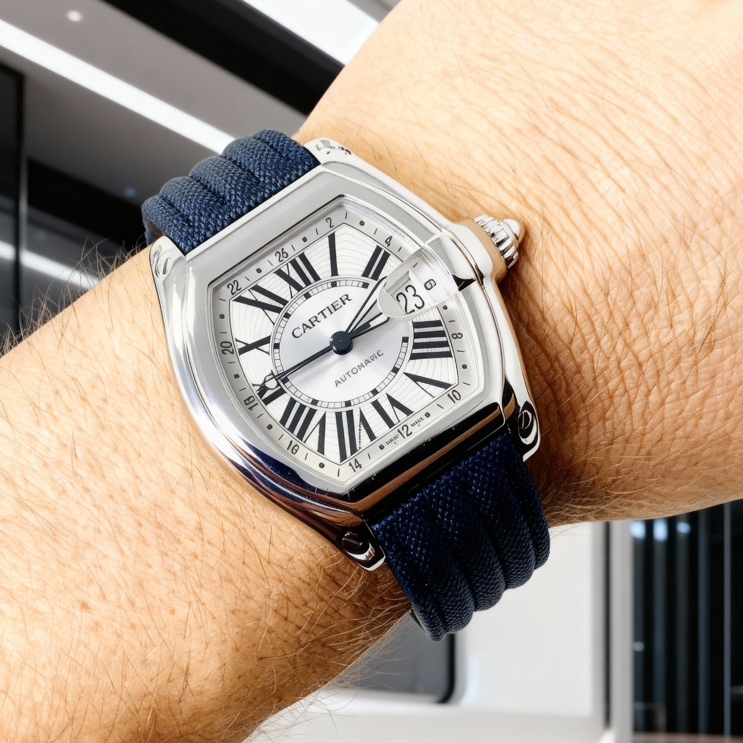 Nylon Armband - für Cartier Roadster - Dunkel Blau - Helvetus DE