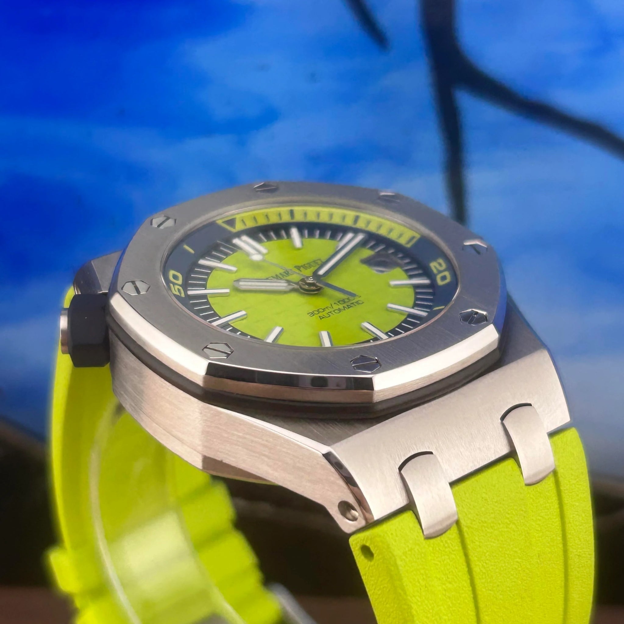 Rubber Strap - For all AP Offshore 42mm - Lime Green - Helvetus