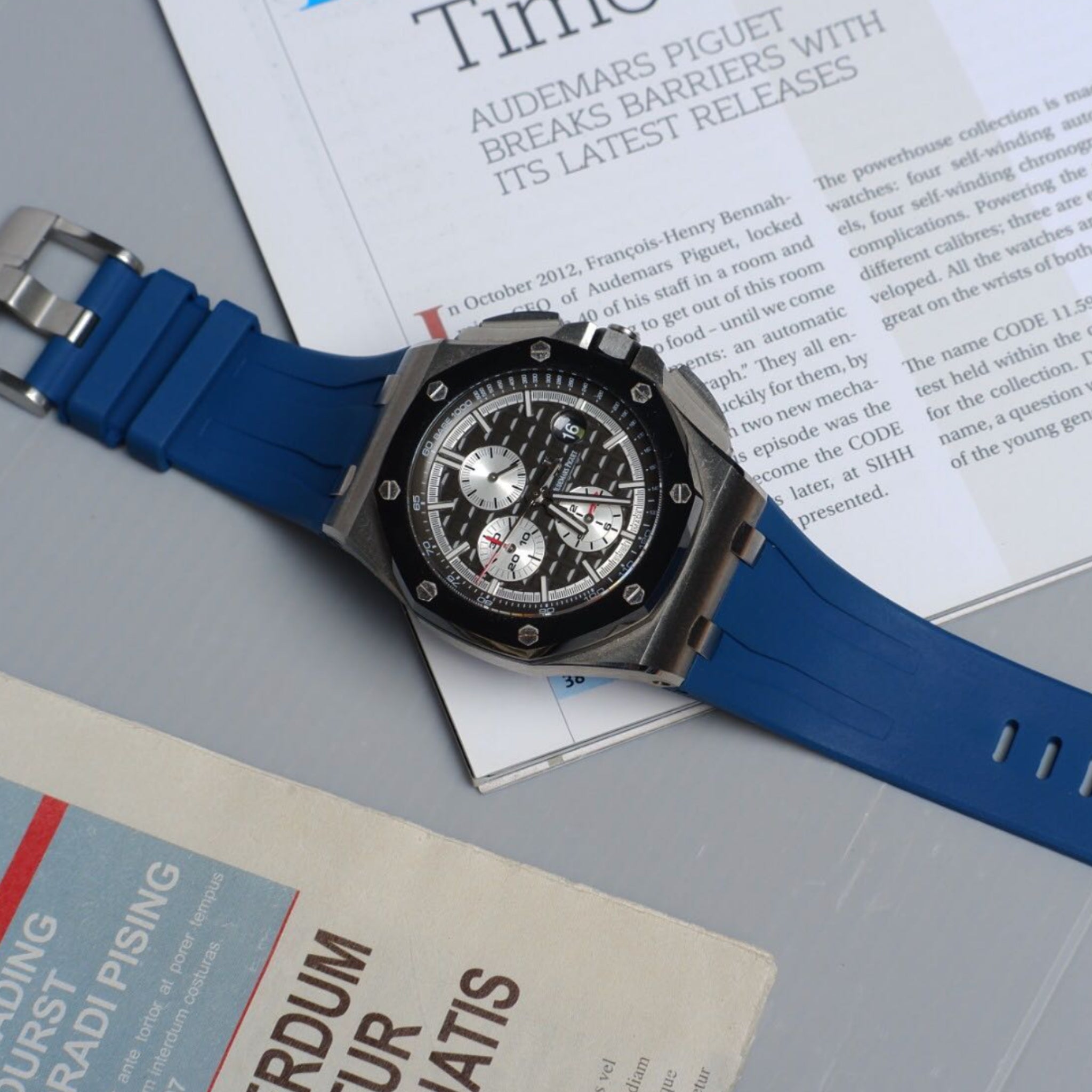 Rubber Strap - For all AP Offshore 44mm - Navy Blue - Helvetus